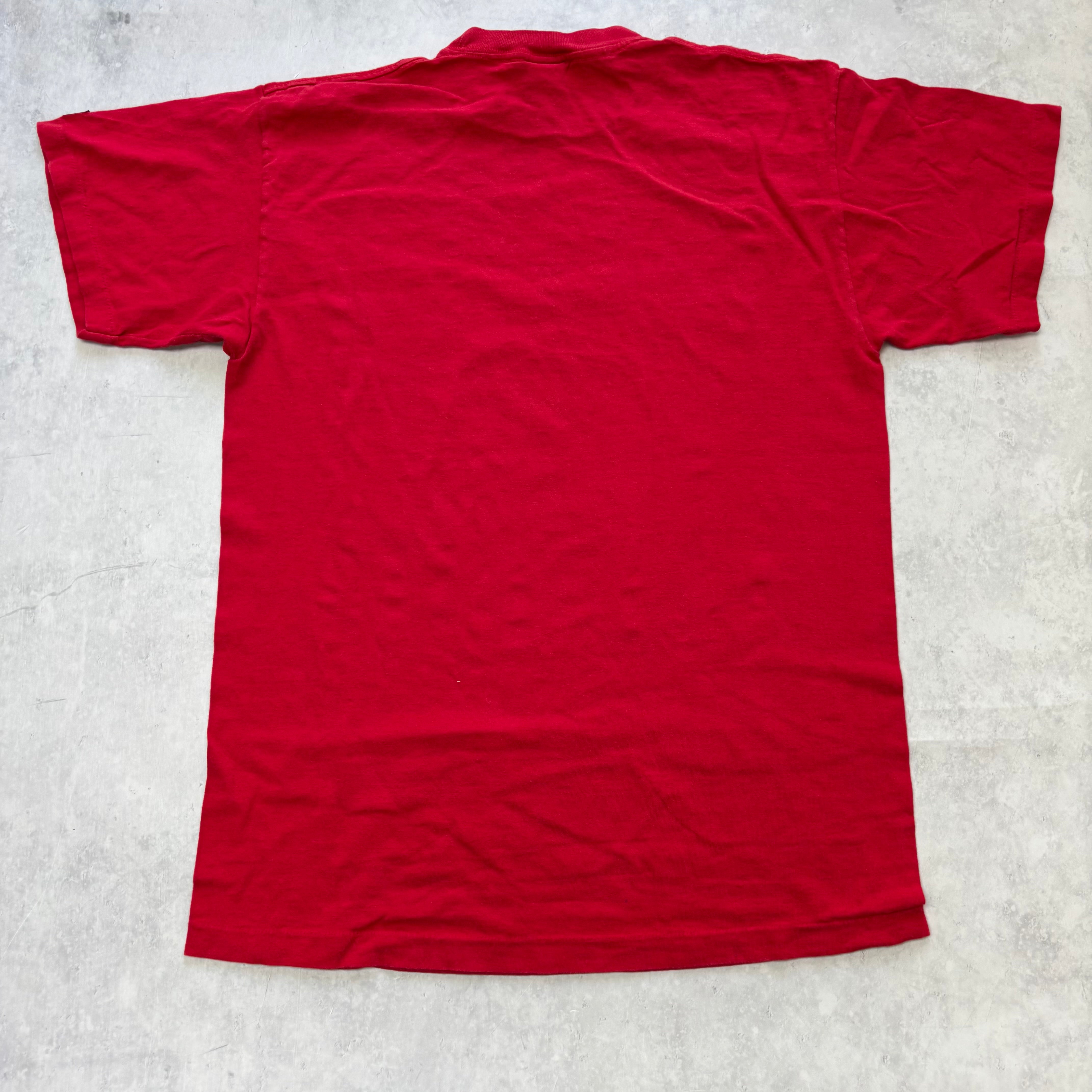 Vintage T Shirt Mens Medium Red Single Stitch 90s USA NFL Patriots (E)