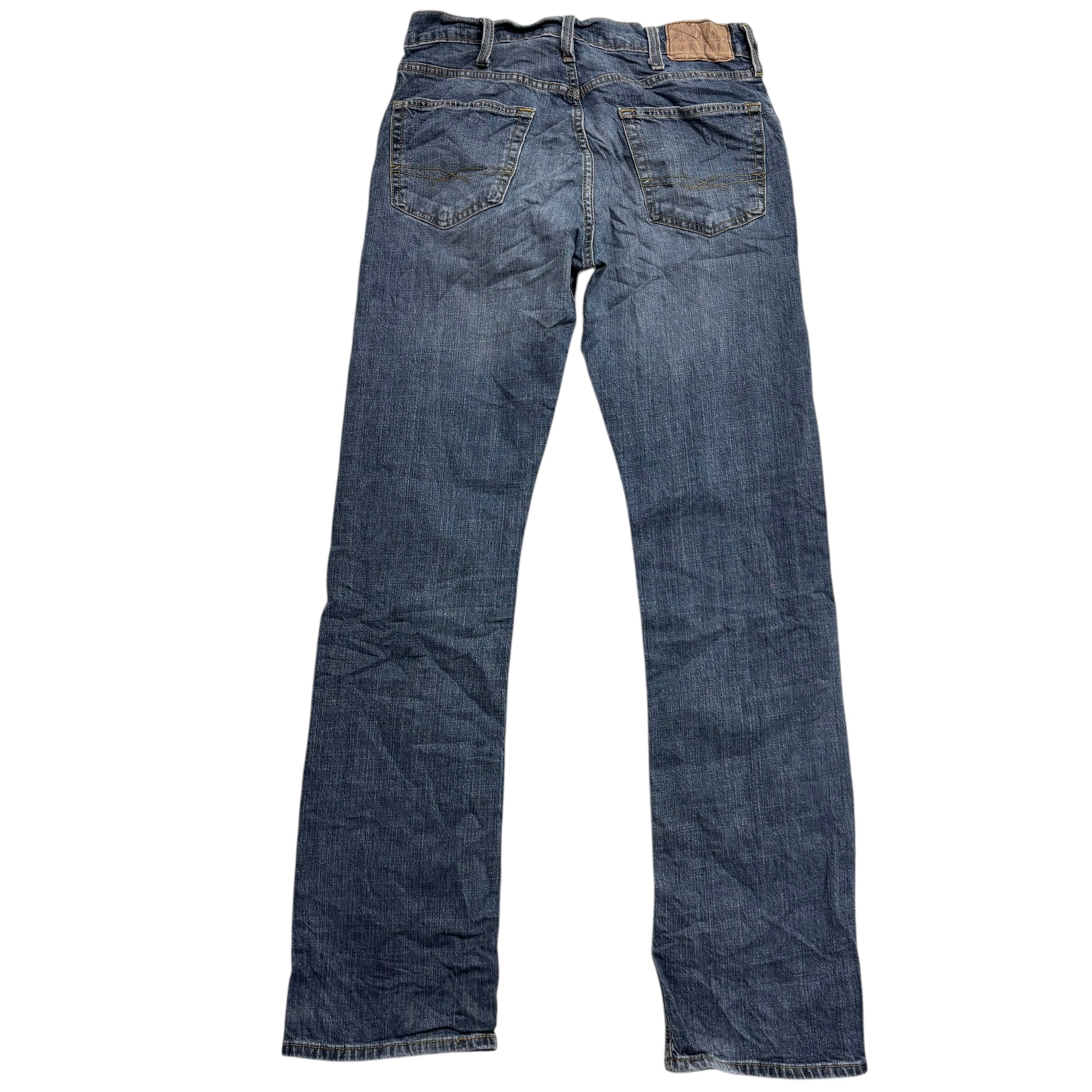 Levis Signature Jeans W32 L34 Mens Mid Blue Regular Bootcut Fit Stretch (E)