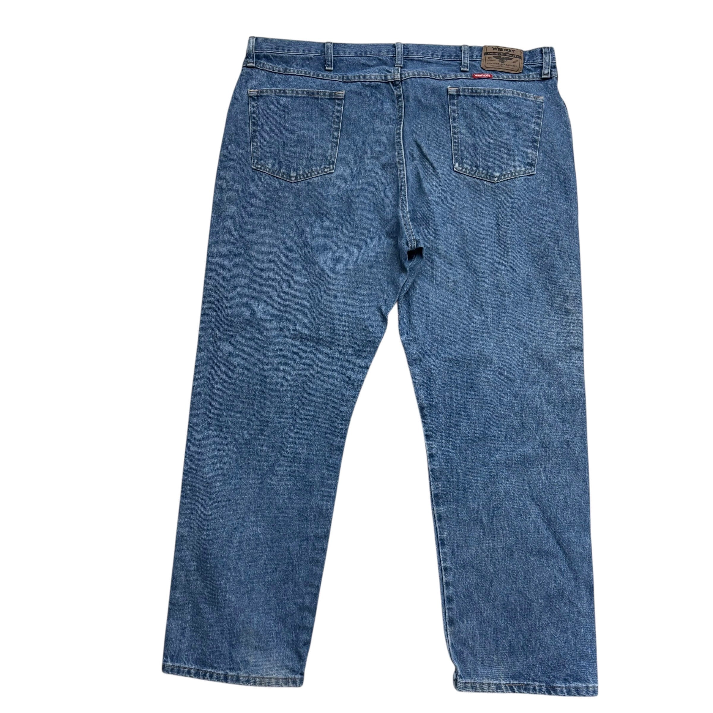 Wrangler Jeans W44 L30 Mens Mid Blue Regular Straight Fit Denim (E)