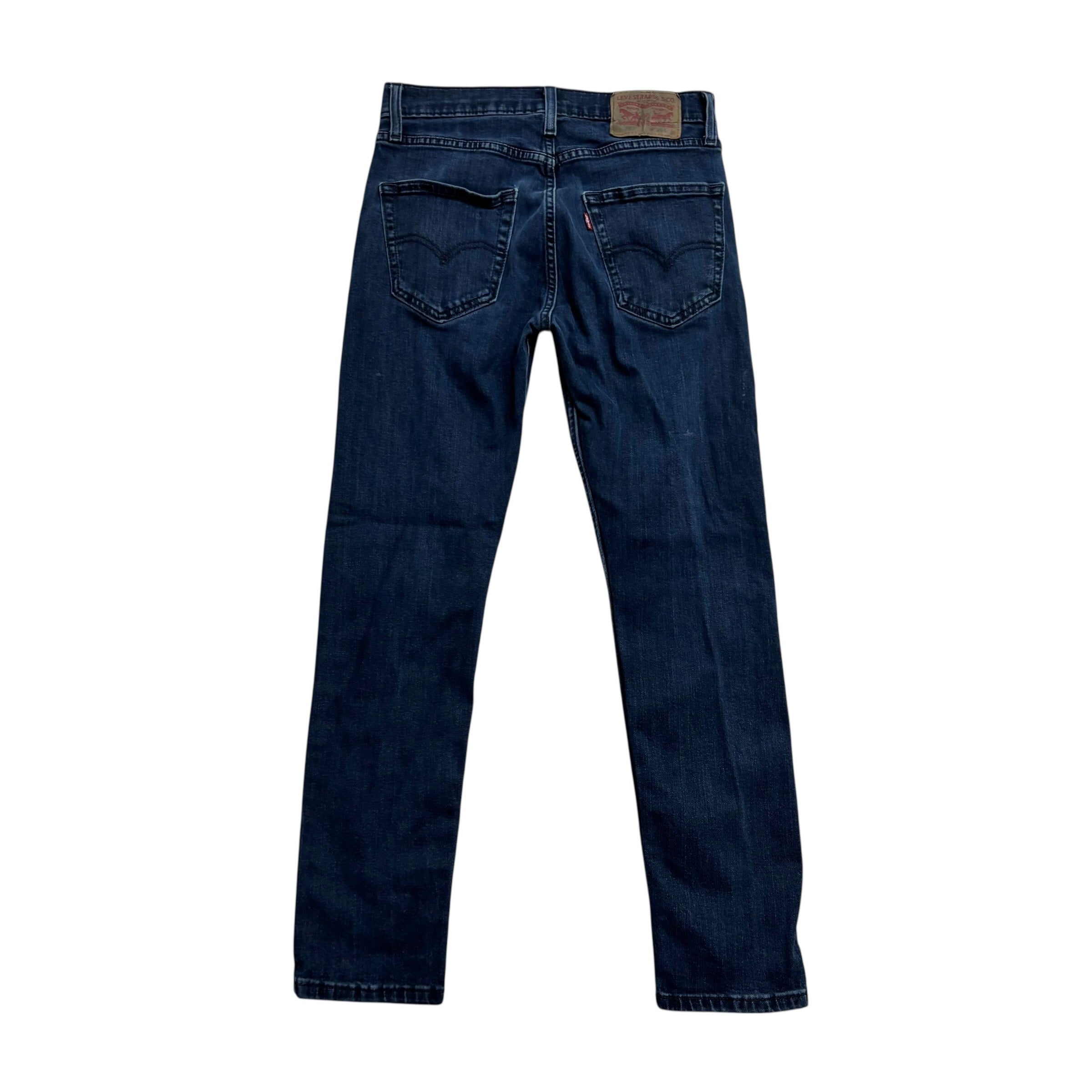 Levis 502 Jeans W28 L29 Mens Navy Blue Regular Tapered Fit Stretch Denim (F)