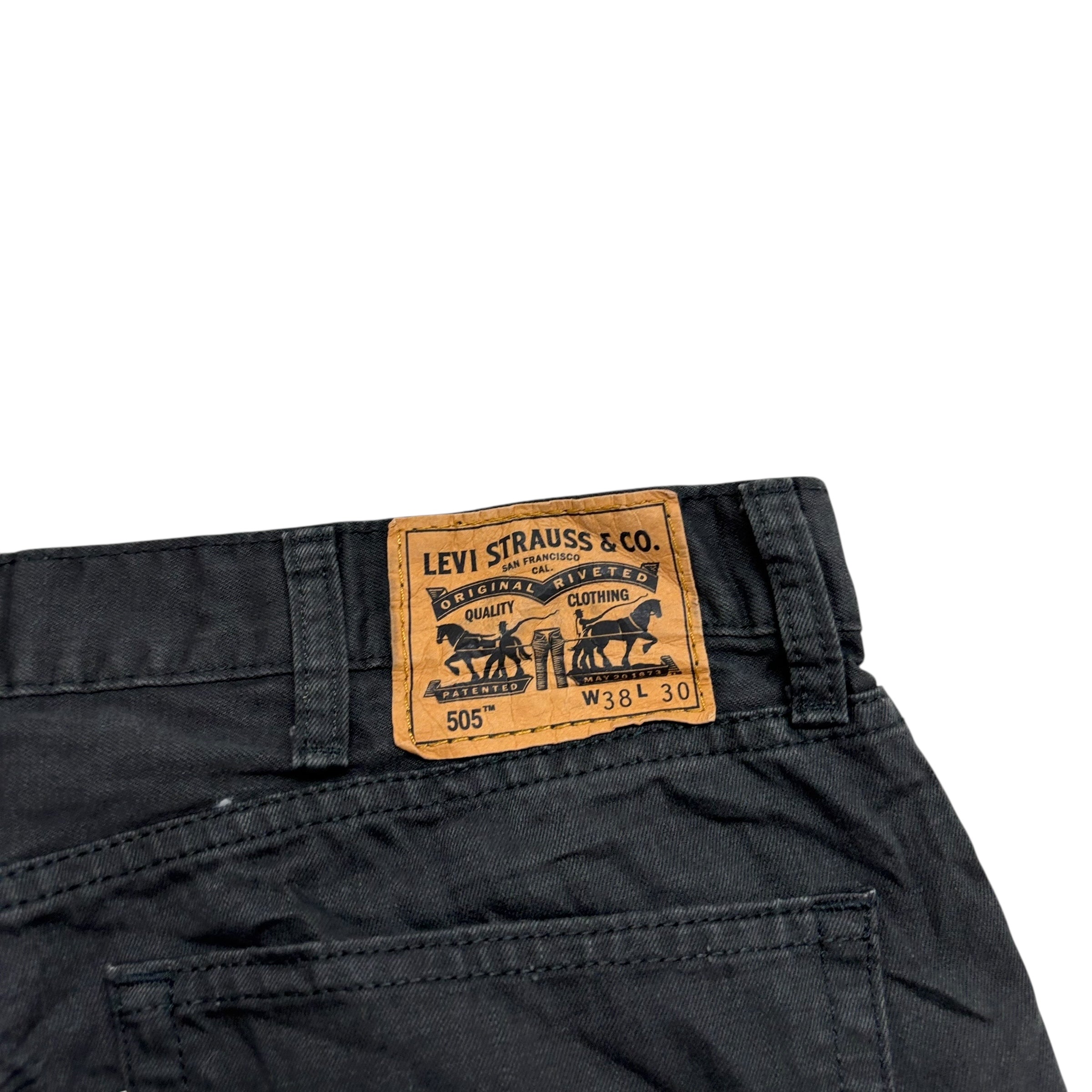 Levis 505 Trousers W38 L29 Mens Grey Regular Straight Fit Pants (E)