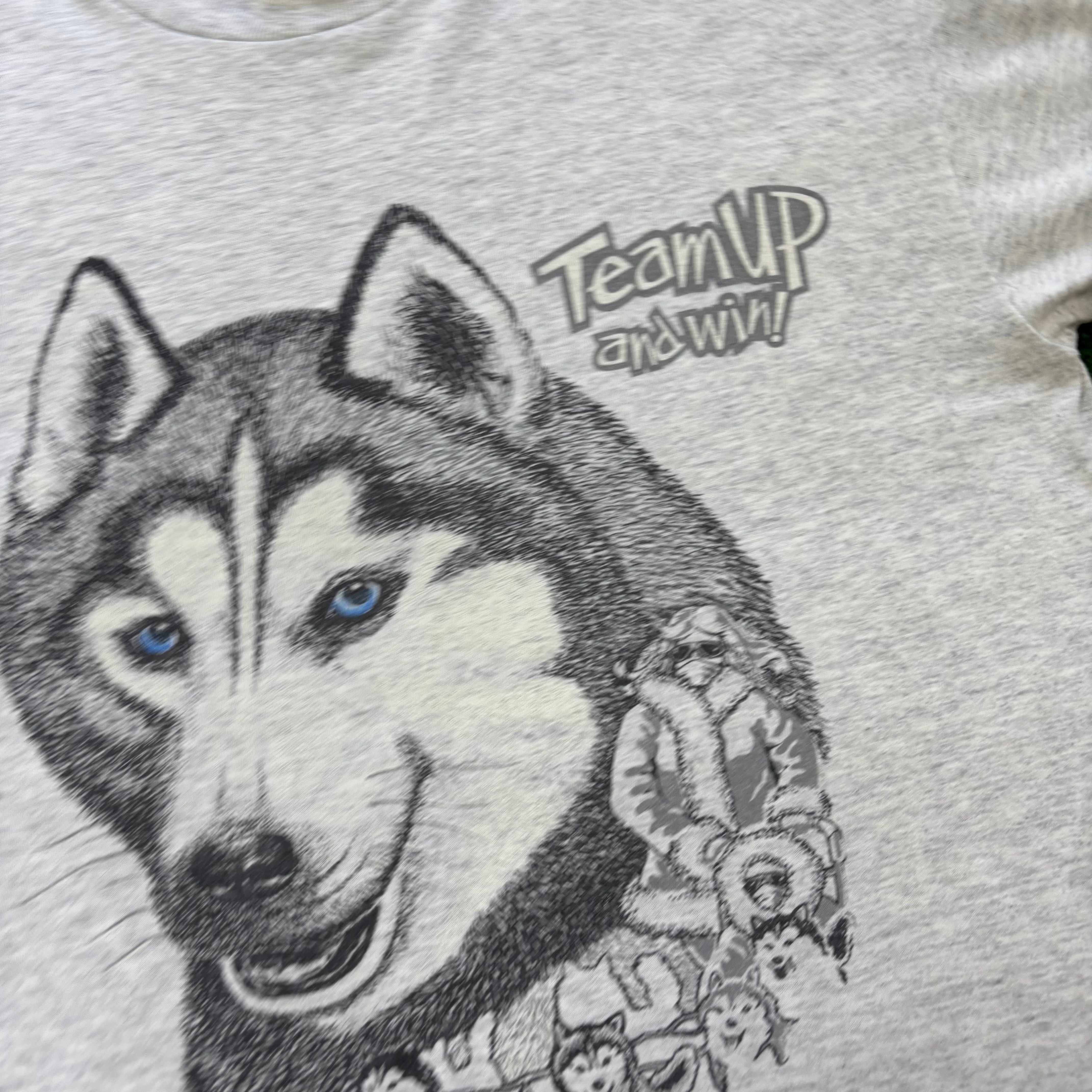 Vintage T Shirt Mens Medium Grey Graphic Print 00s Wolves (E)