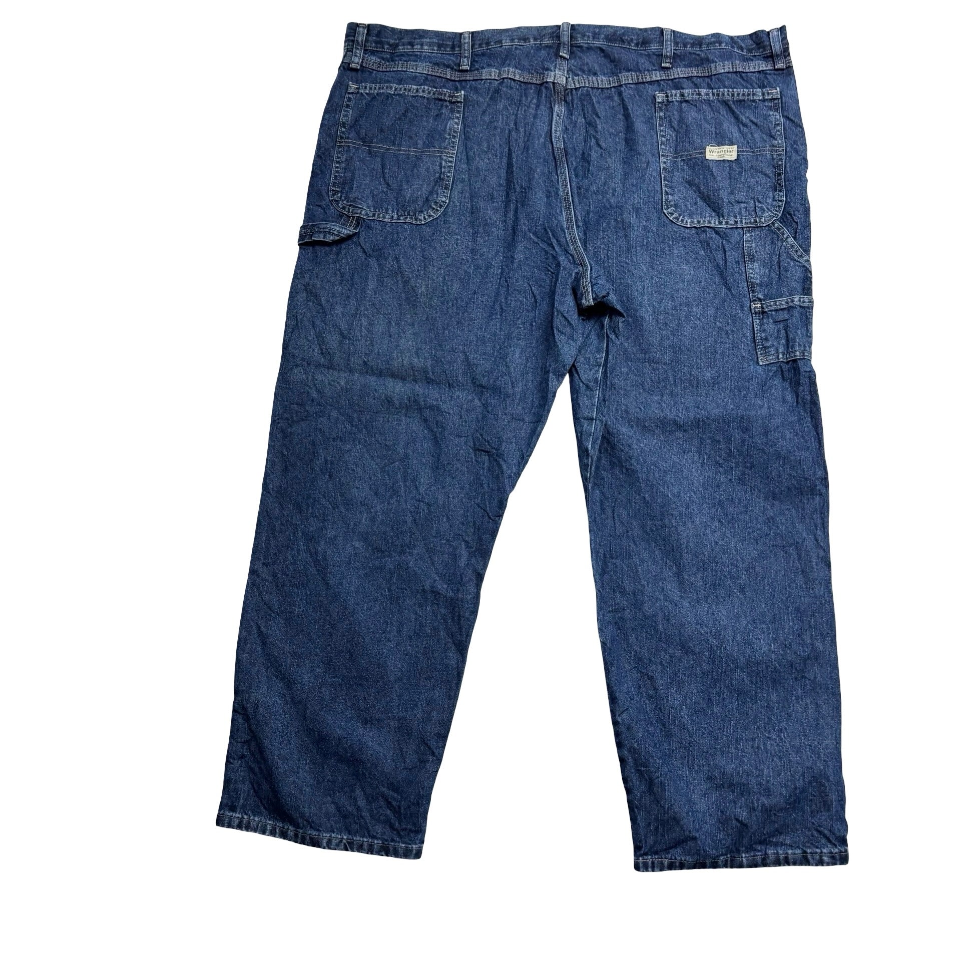 Wrangler Carpenter Jeans W48 L29 Mens Dark Blue Relaxed Fit Denim (E)