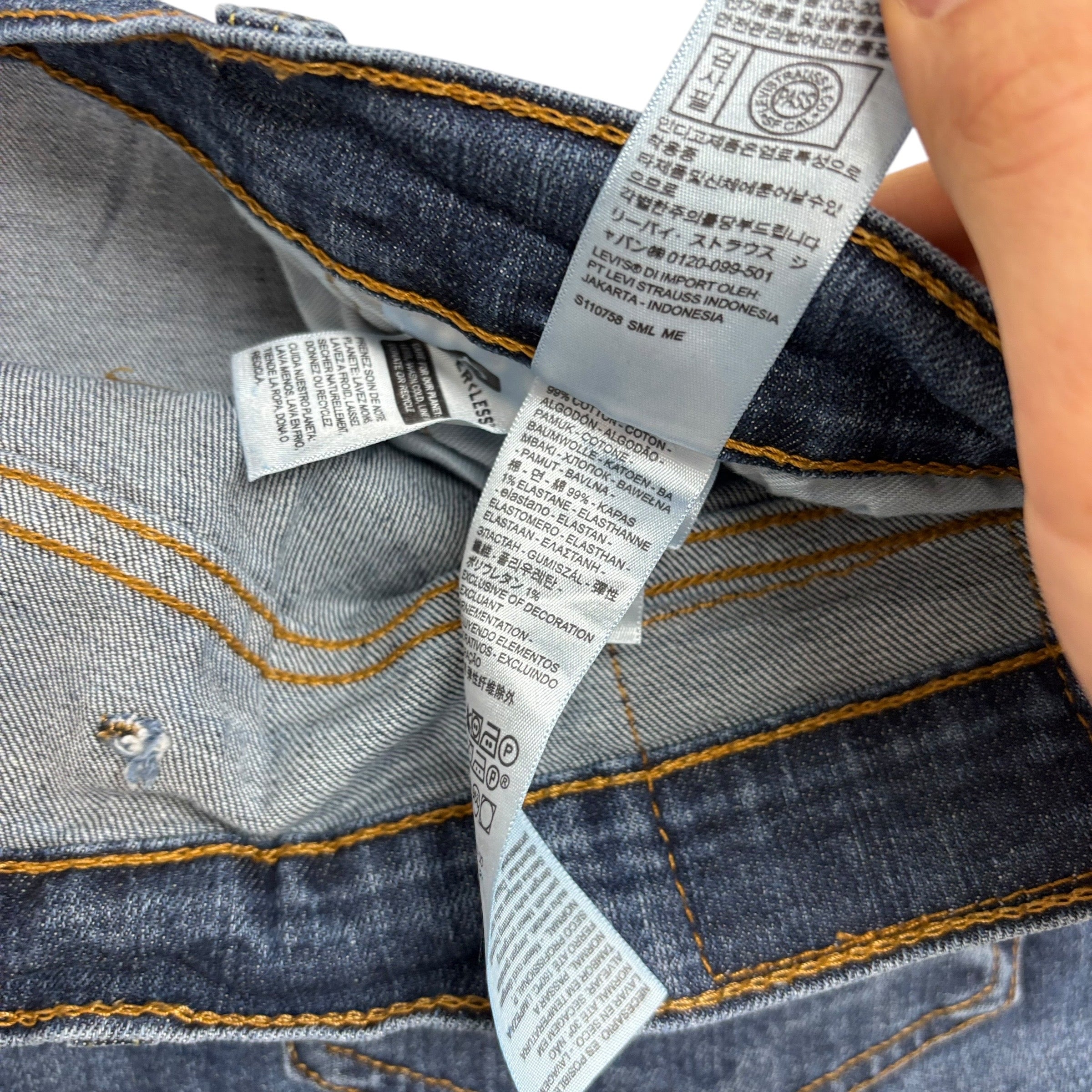 Levis 559 Jeans W48 L29 Mens Mid Blue Relaxed Straight Fit Stretch Denim (E)
