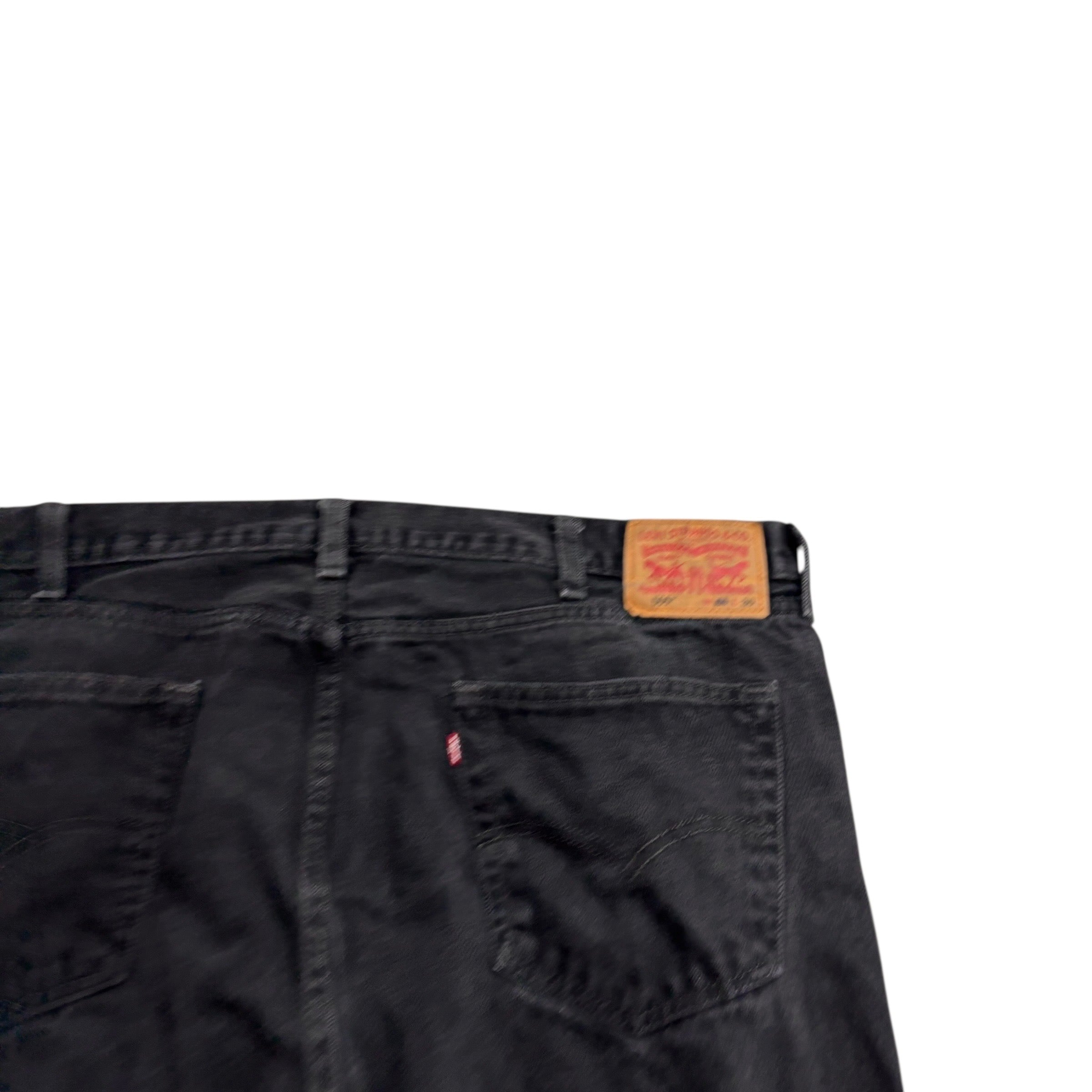 Levis 505 Jeans W44 L30 Mens Black Regular Straight Fit Denim (E)