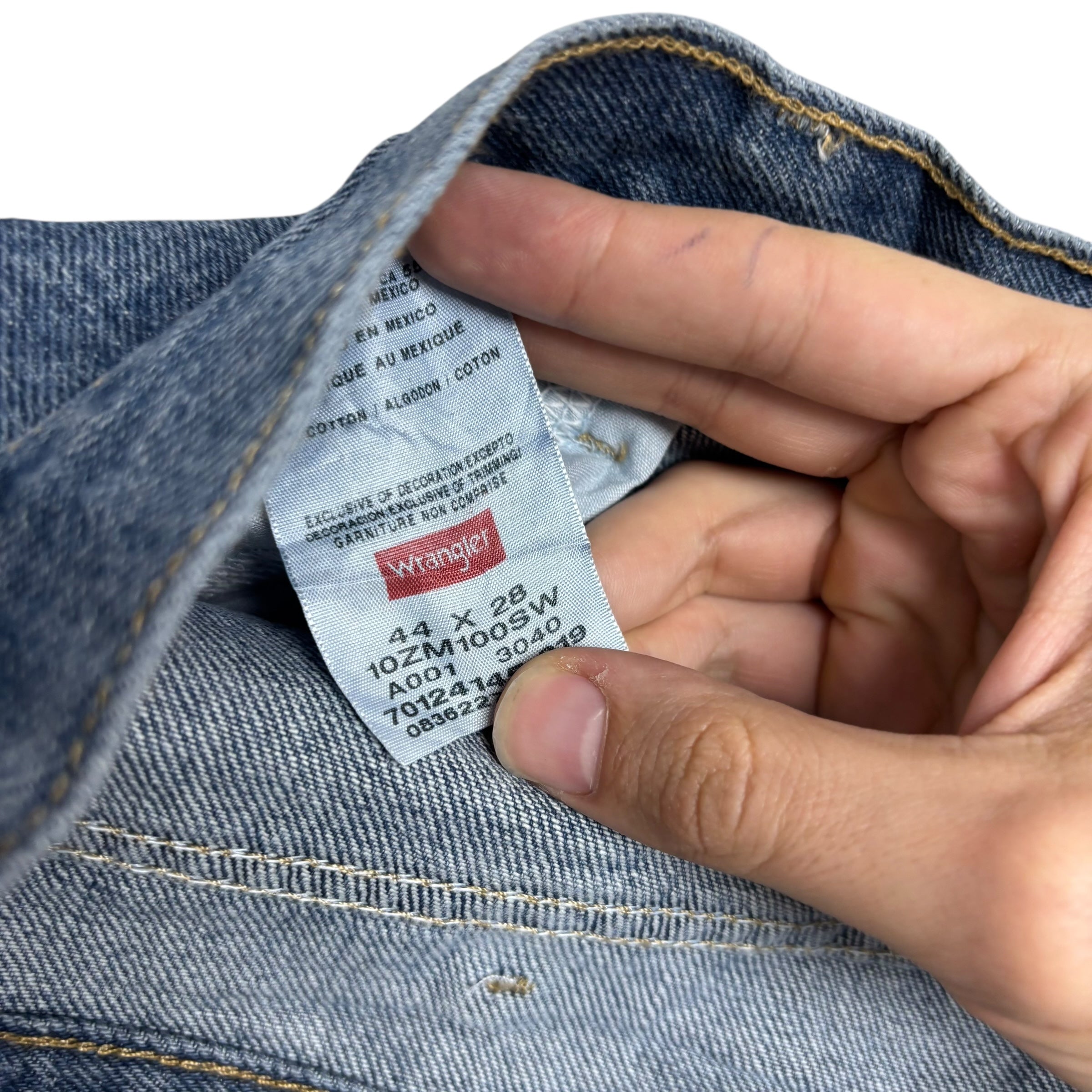 Wrangler Jeans W44 L28 Mens Light Blue Regular Straight Fit Denim (E)