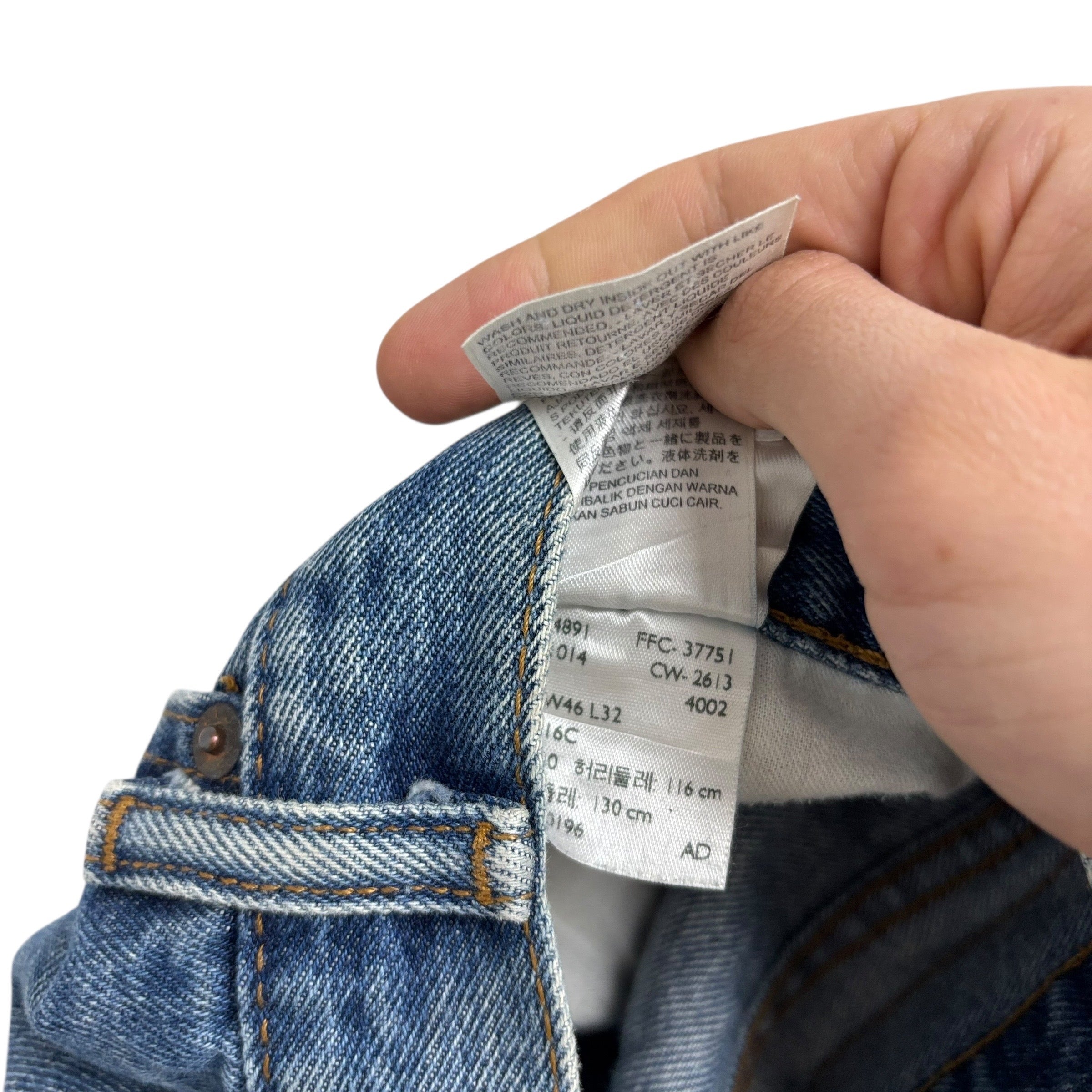 Levis 550 Jeans W46 L32 Mens Mid Blue Baggy Relaxed Straight Fit Denim (F)