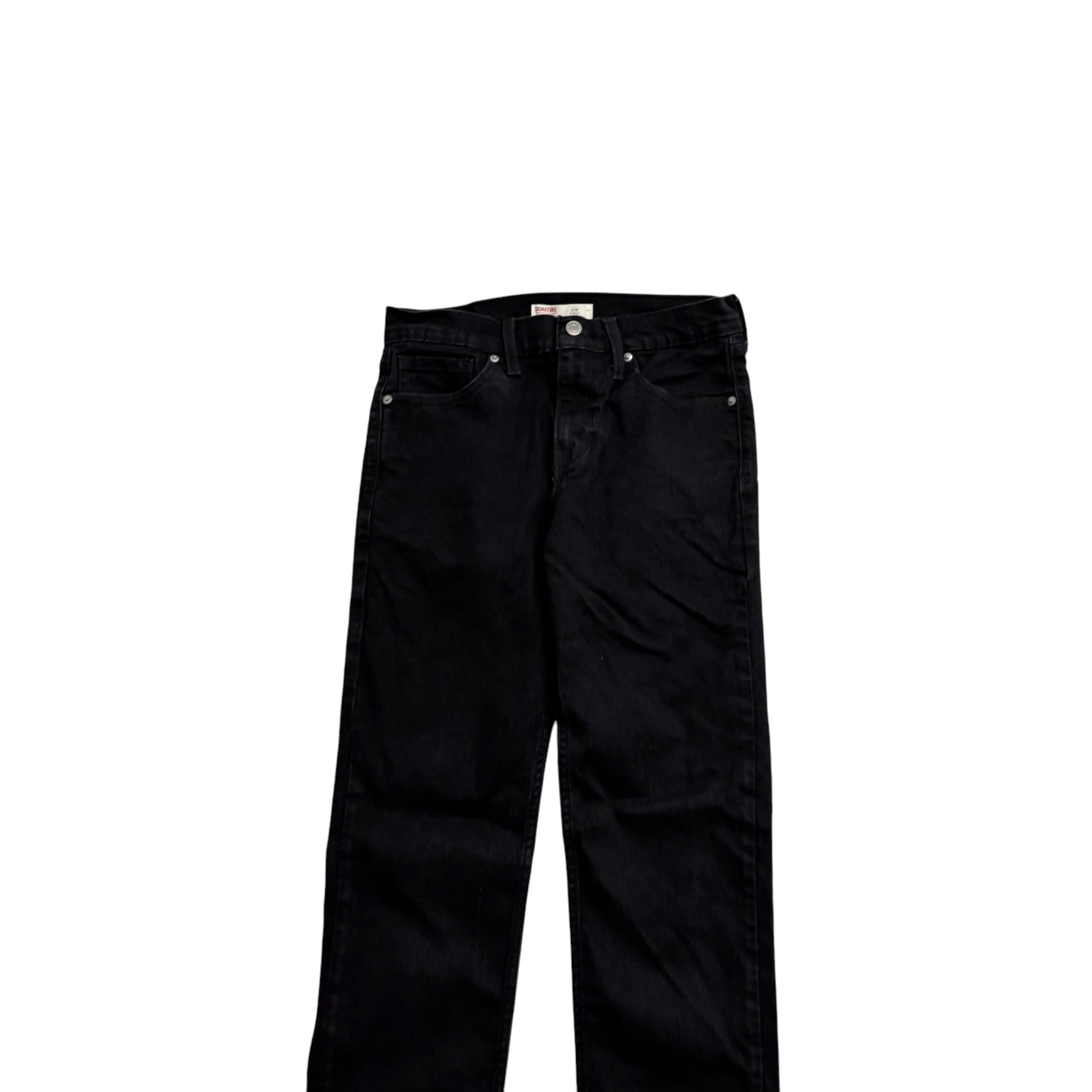 Levis Signature Jeans W30 L32 Mens Black Slim Fit Stretch Denim (E)