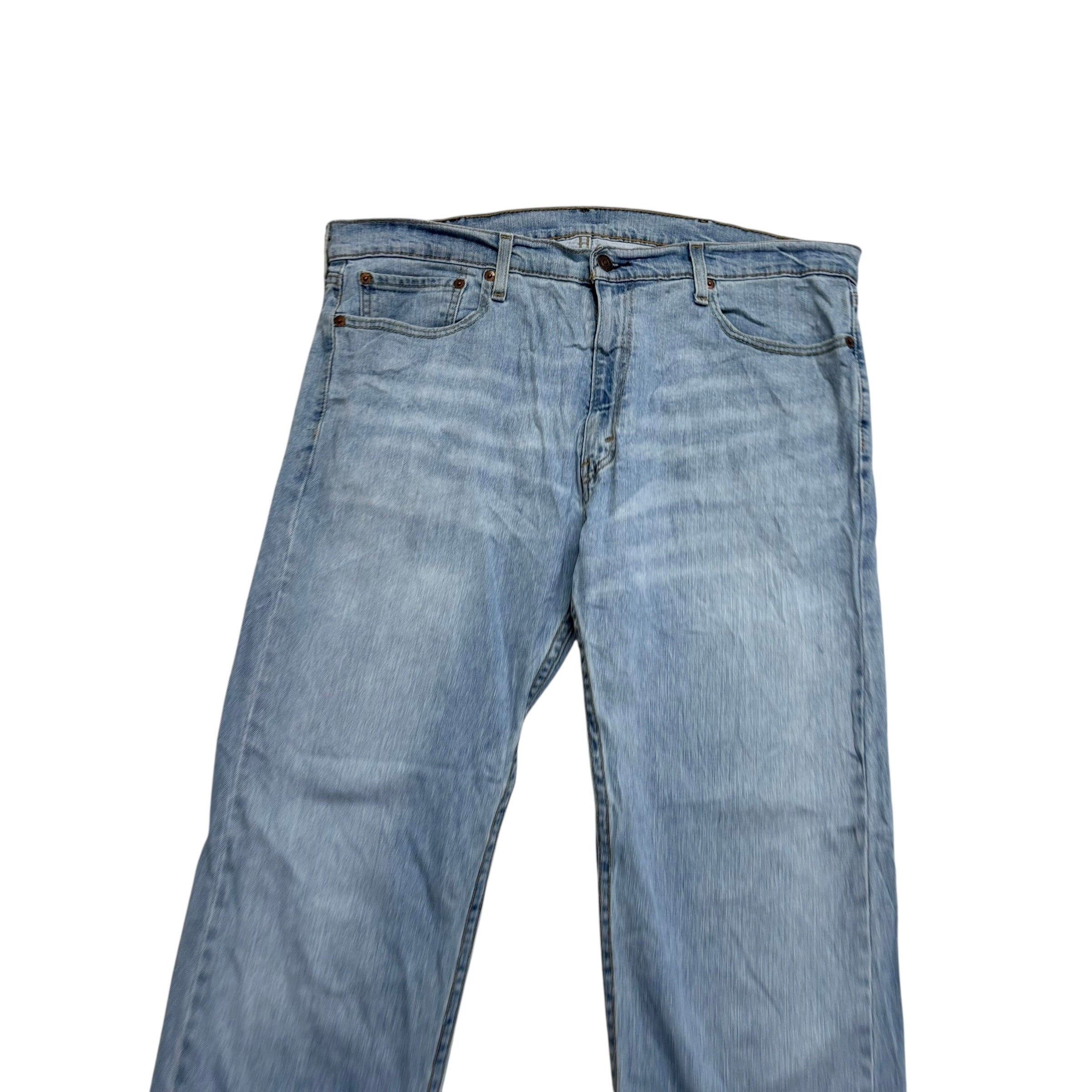 Levis 505 Jeans W38 L30 Mens Light Blue Regular Straight Fit Stretch Denim (E)