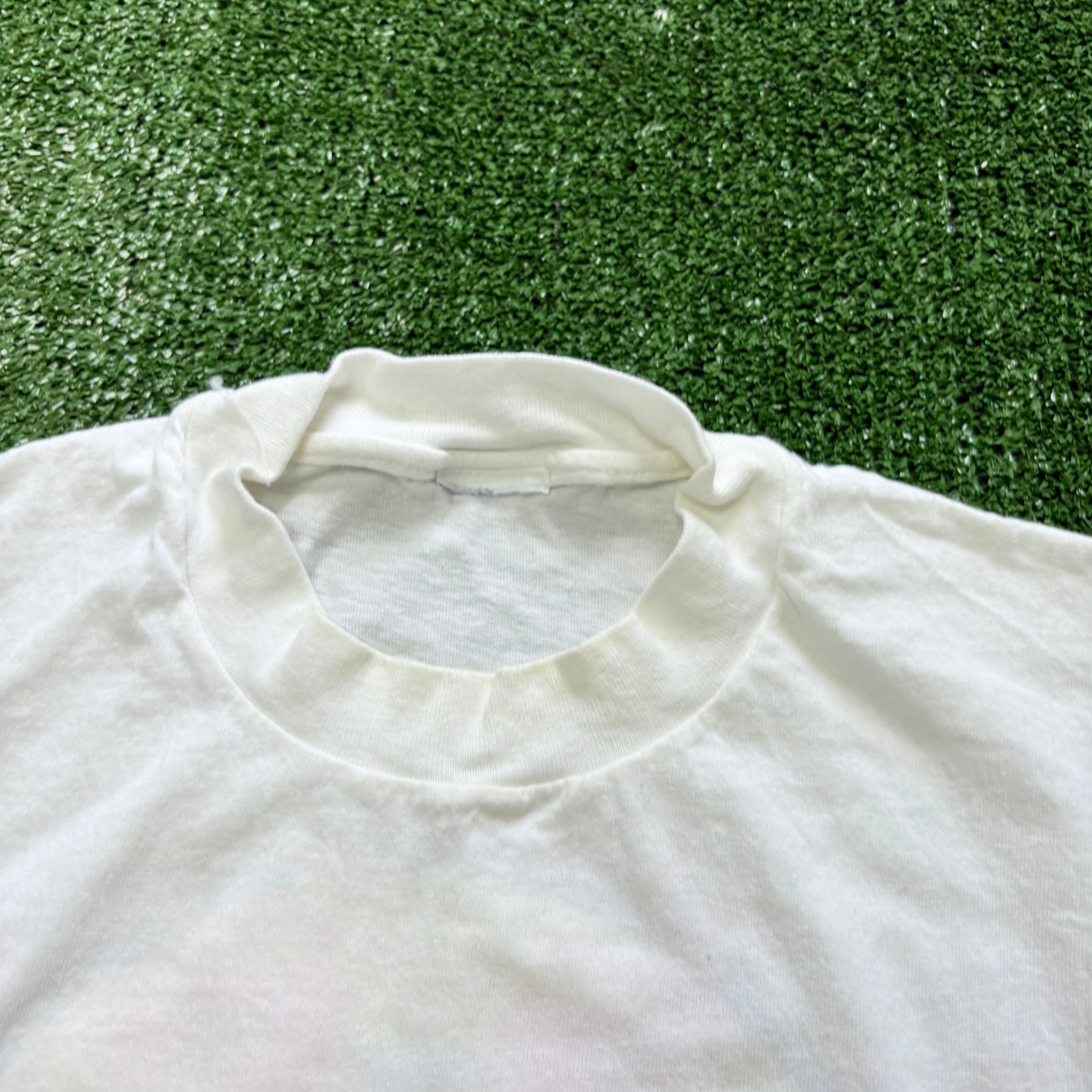 Vintage T Shirt Mens Large White Single Stitch Graphic Print 90s France