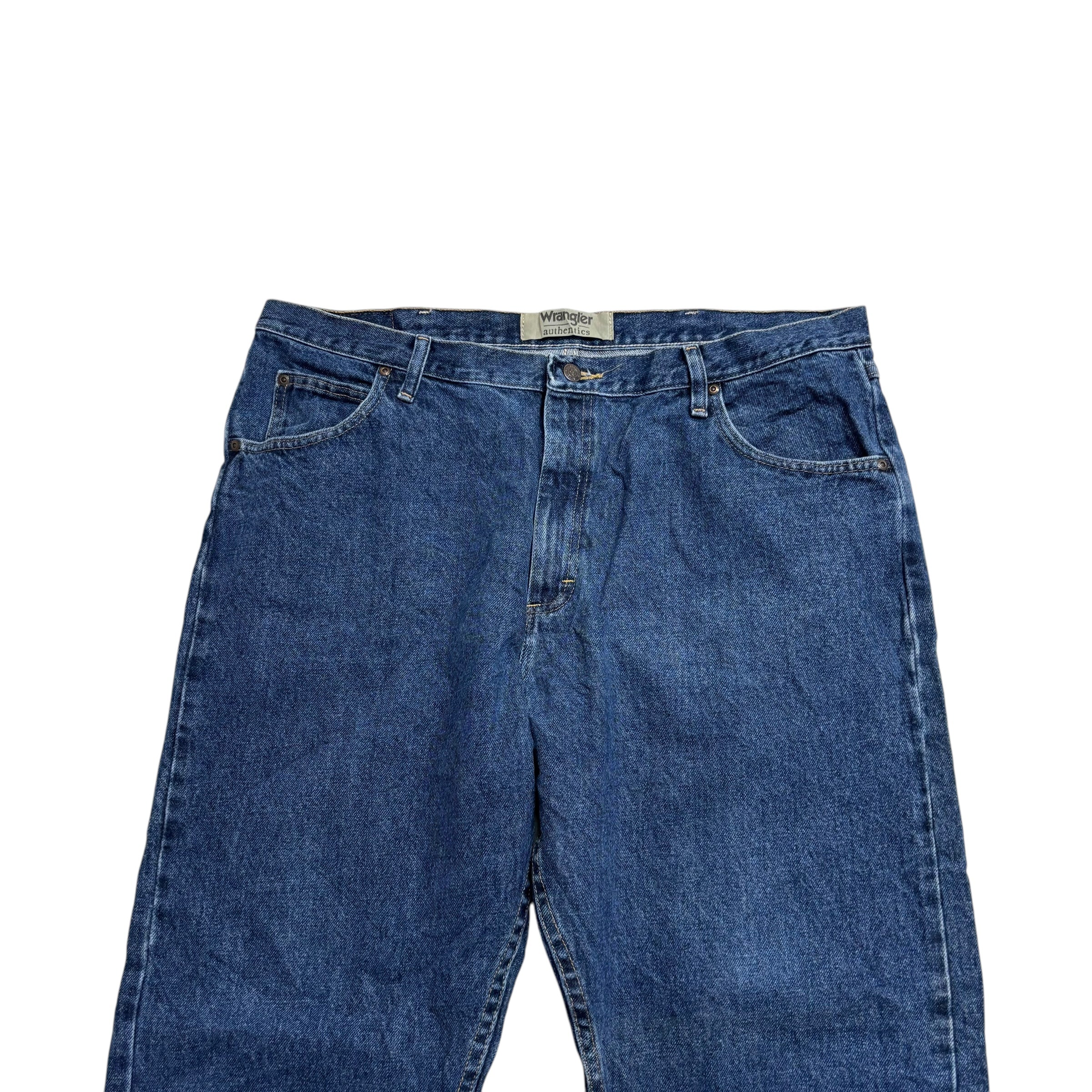 Wrangler Jeans W40 L30 Mens Mid Blue Baggy Relaxed Straight Fit Denim (E)