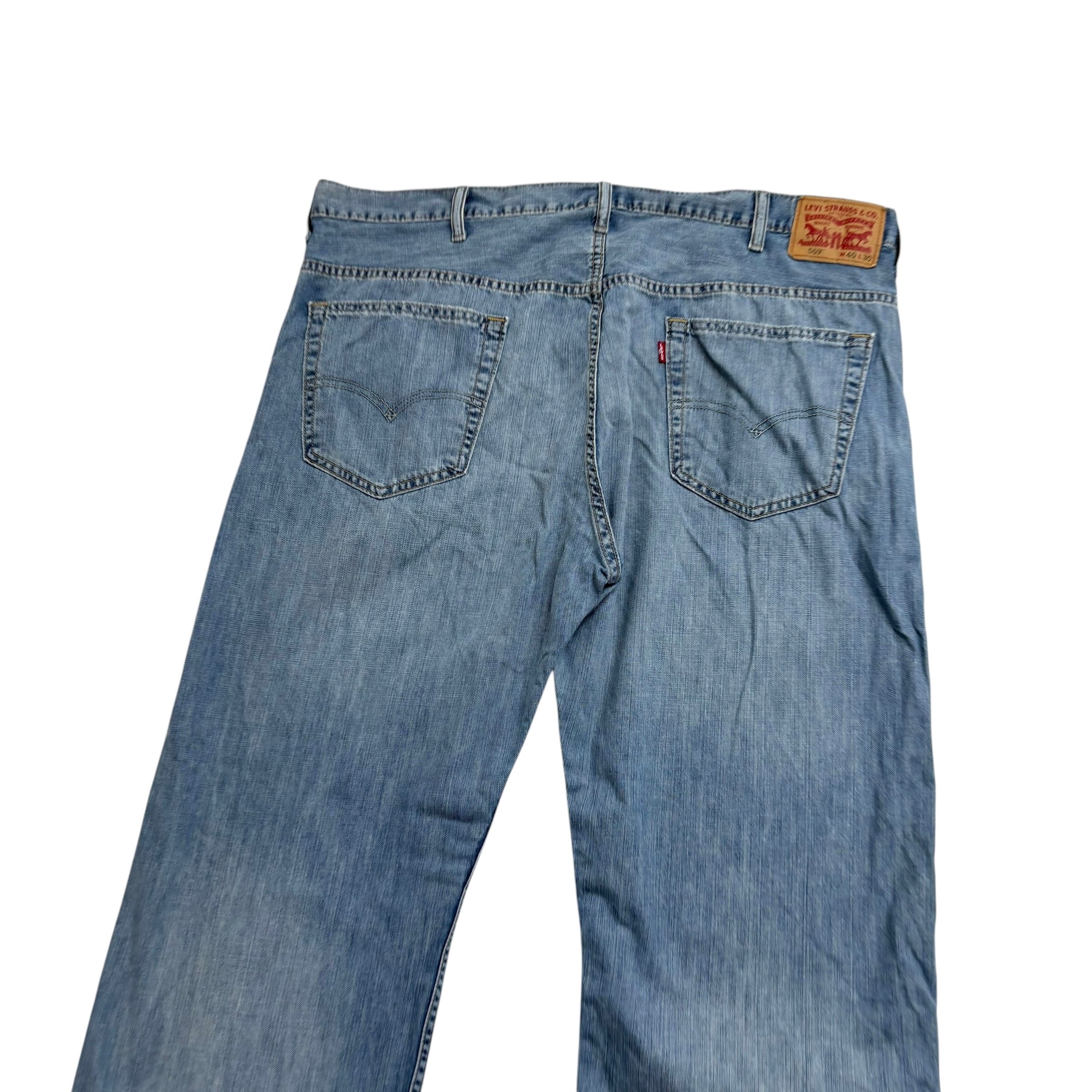 Levis 569 Jeans W40 L30 Mens Light Blue Baggy Relaxed Straight Fit Denim (E)