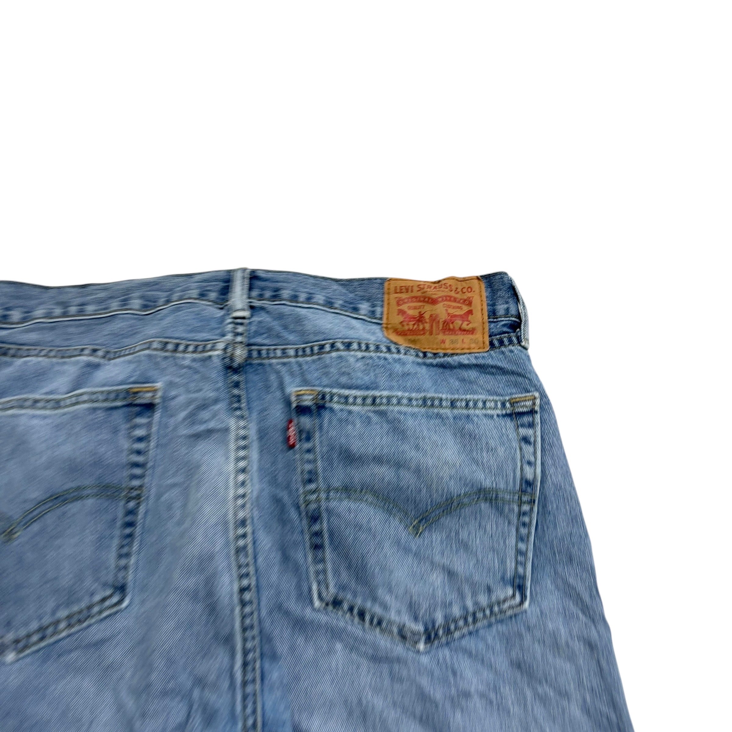 Levis 505 Jeans W36 L30 Mens Light Blue Regular Straight Fit Denim