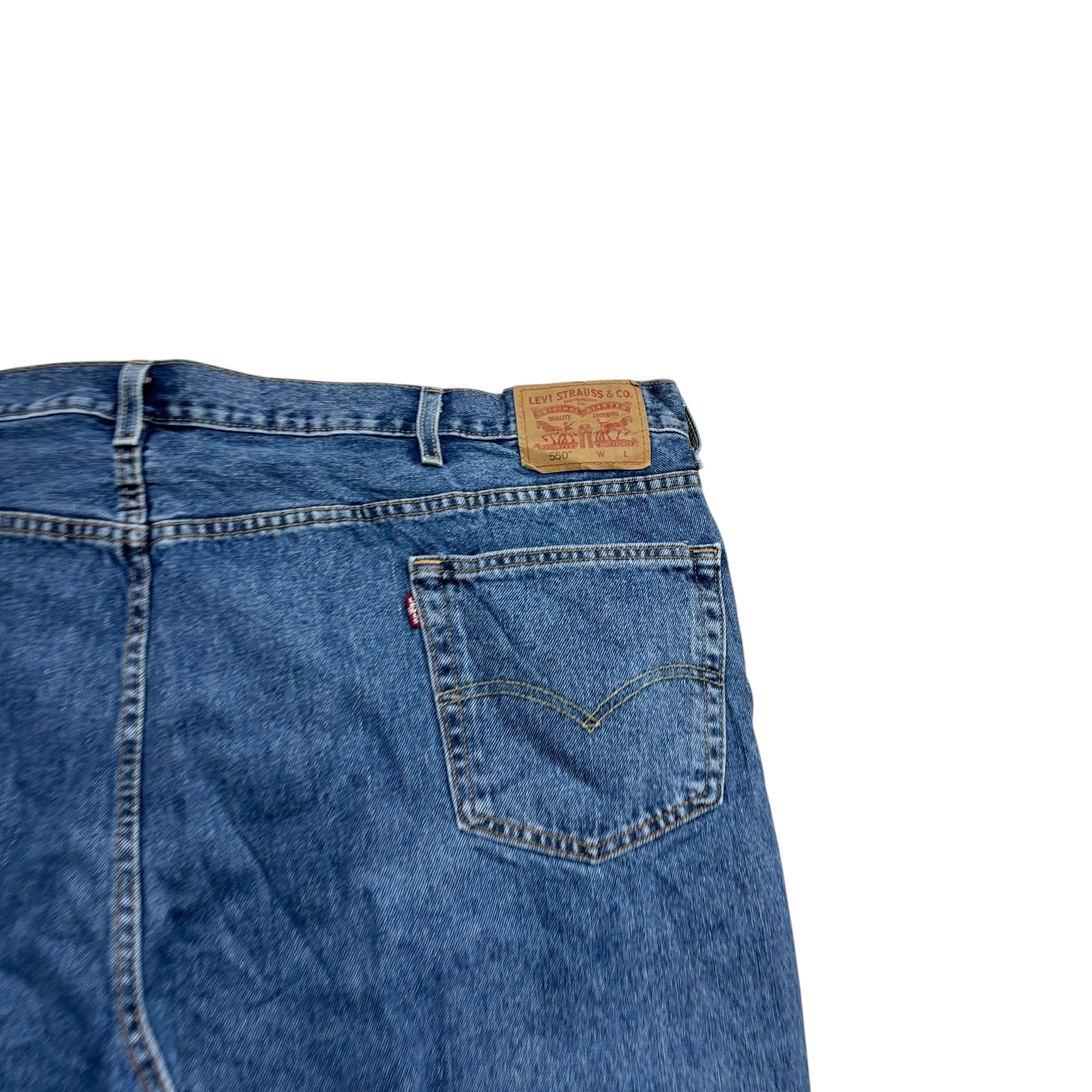 Levis 550 Jeans W52 L29 Mens Mid Blue Baggy Relaxed Straight Fit Denim (E)
