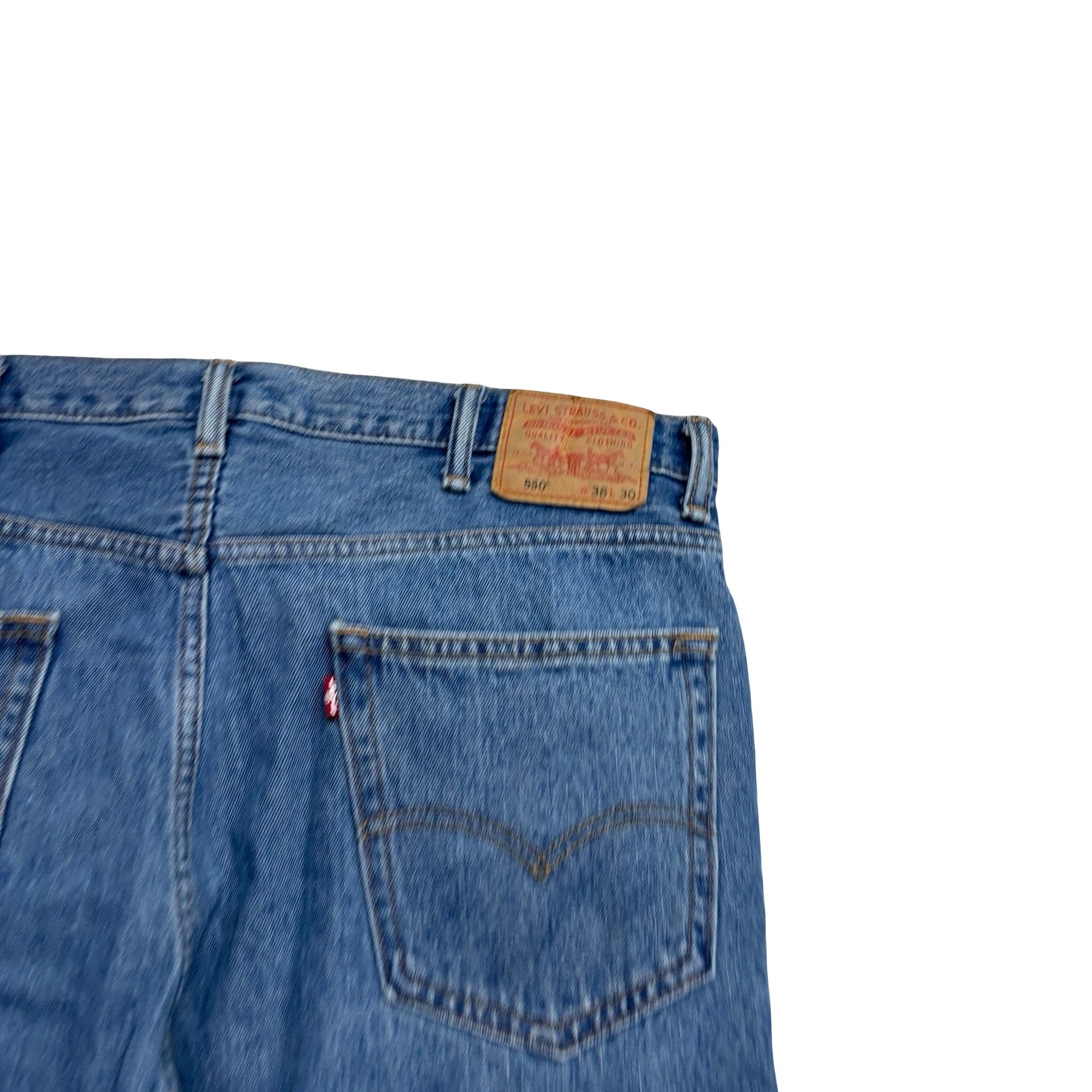 Levis 550 Jeans W38 L30 Mens Mid Blue Relaxed Straight Fit Vintage Denim (E)