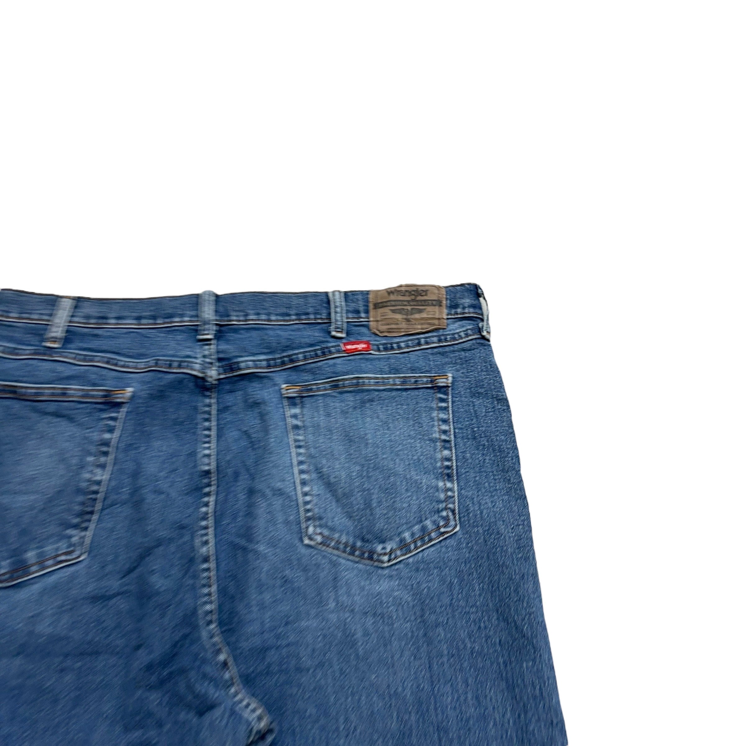 Wrangler Jeans W40 L32 Mens Mid Blue Relaxed Straight Fit Stretch Denim (E)
