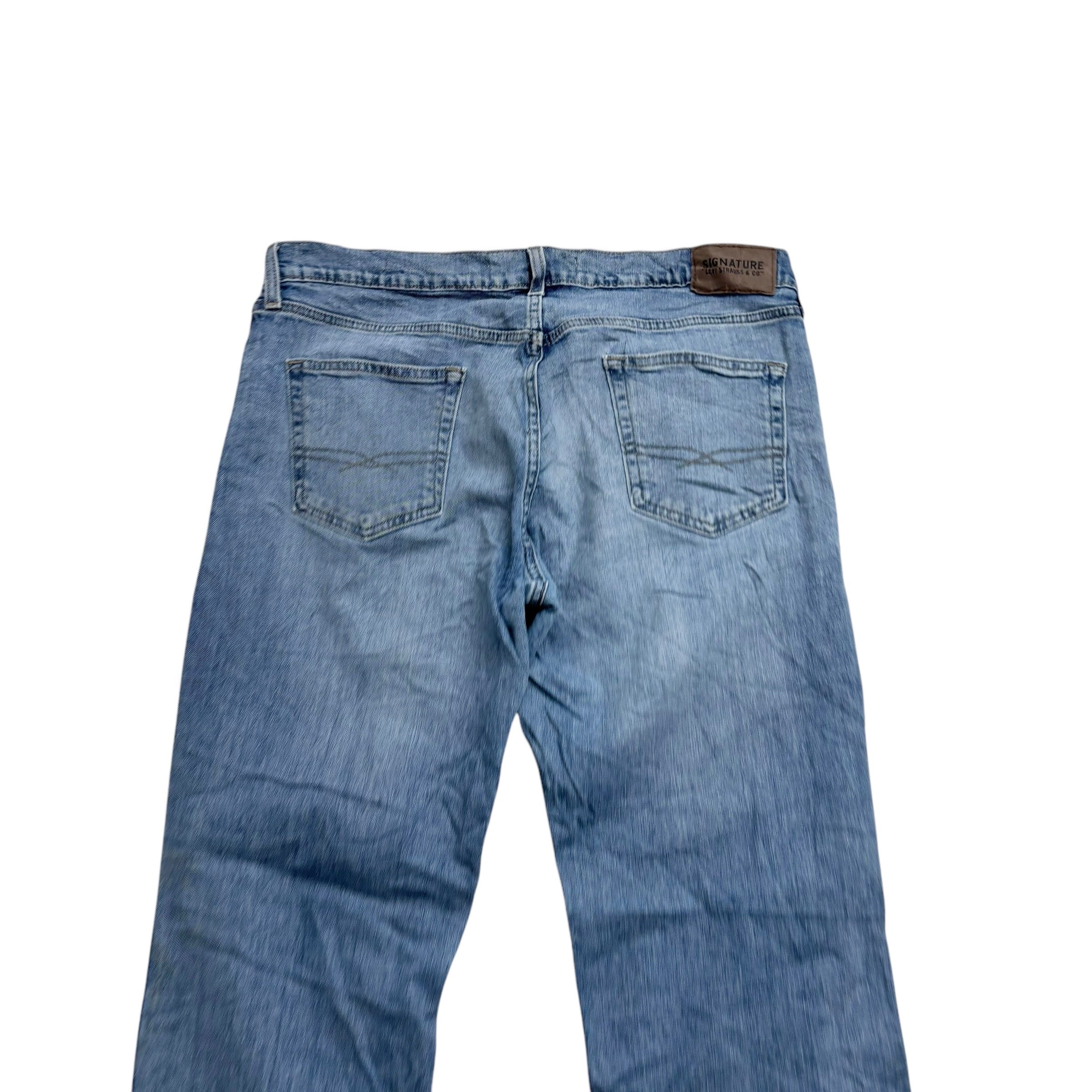 Levis Signature Jeans W36 L29 Mens Light Blue Relaxed Straight Fit Stretch Denim