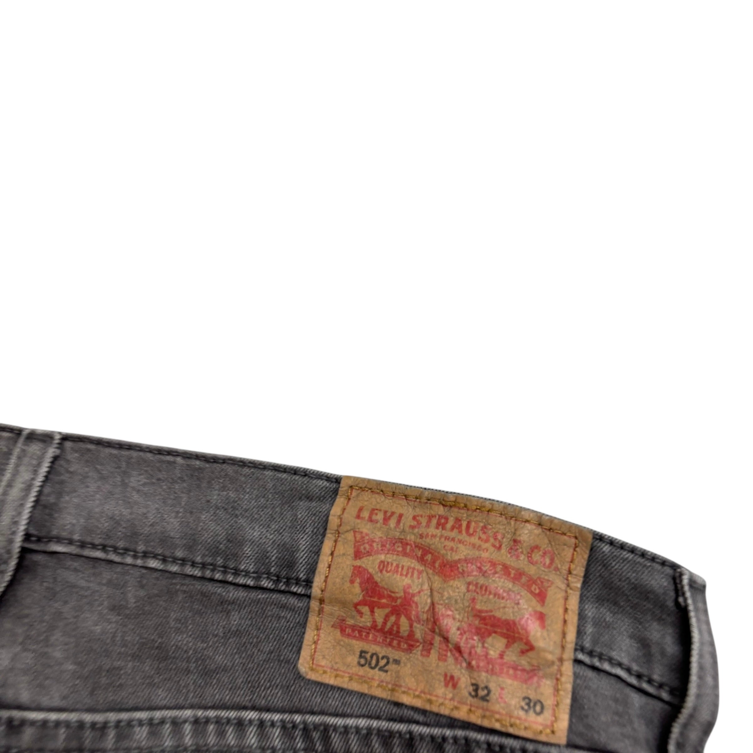 Levis 502 Jeans W33 L29 Mens Grey Regular Tapered Fit Stretch Denim