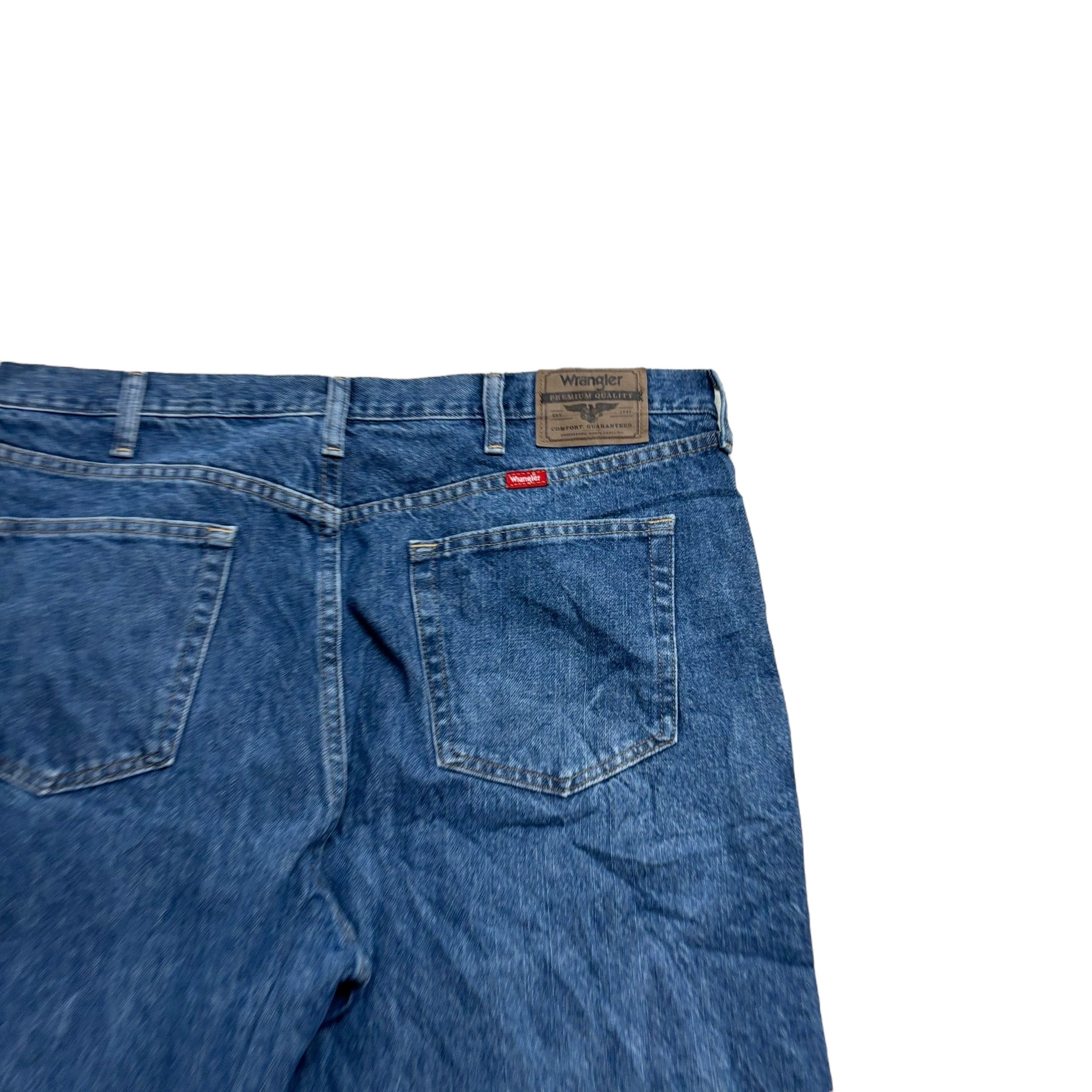 Wrangler Jeans W40 L30 Mens Mid Blue Regular Straight Fit Denim (E)