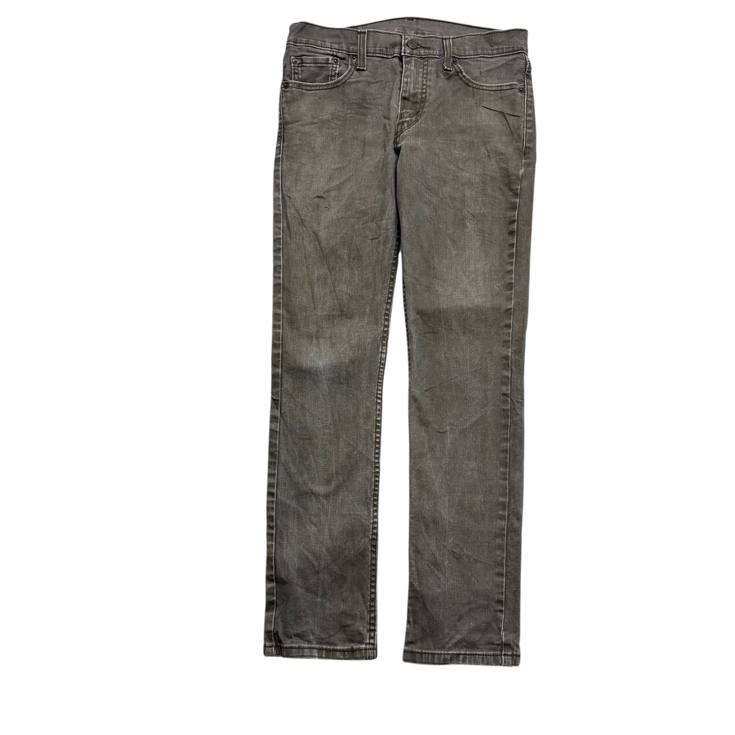 Levis 511 Jeans W30 L30 Mens Green Waxed Slim Fit Stretch Denim (E)