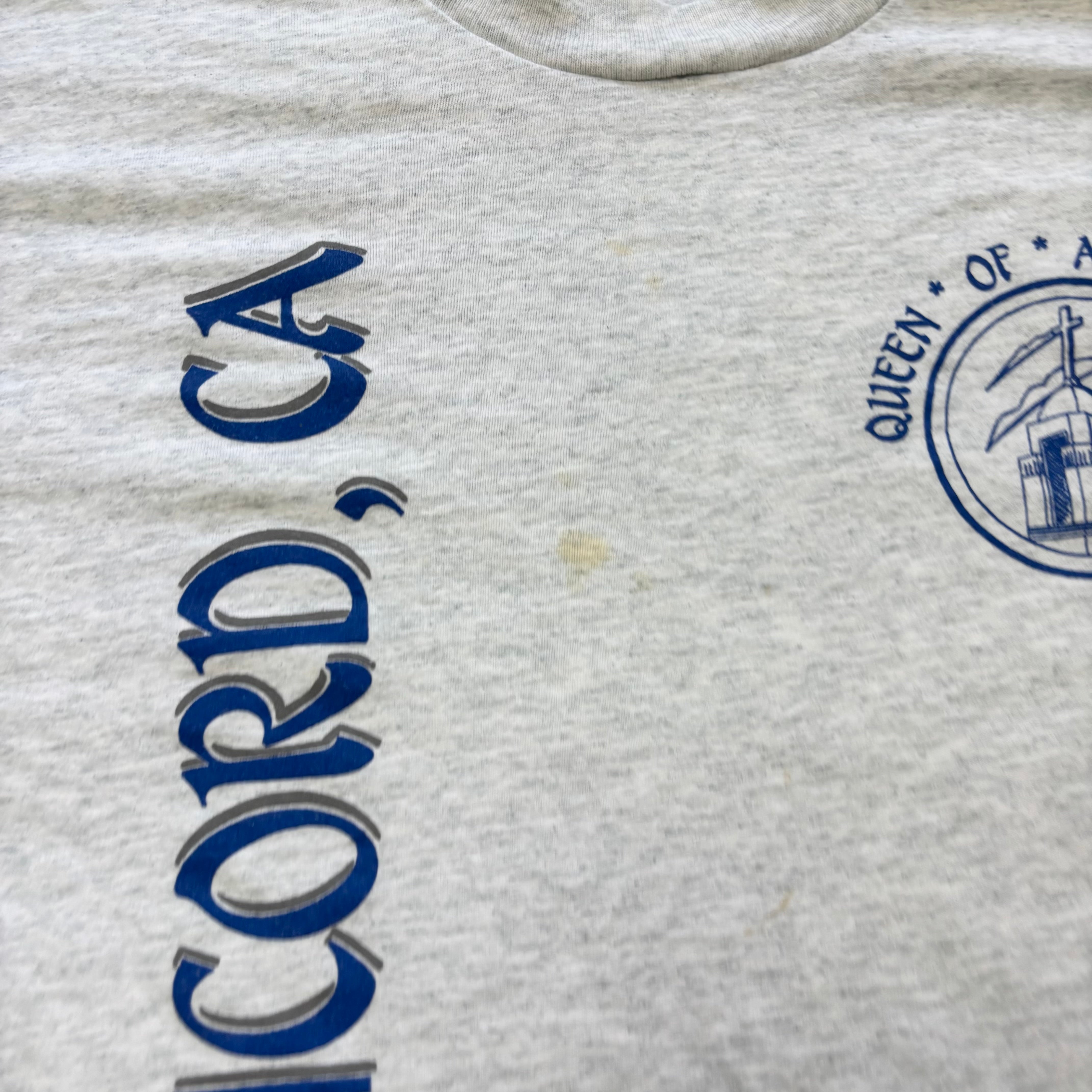 Vintage T Shirt Mens Large Grey Single Stitch Graphic Print 90s USA (F)