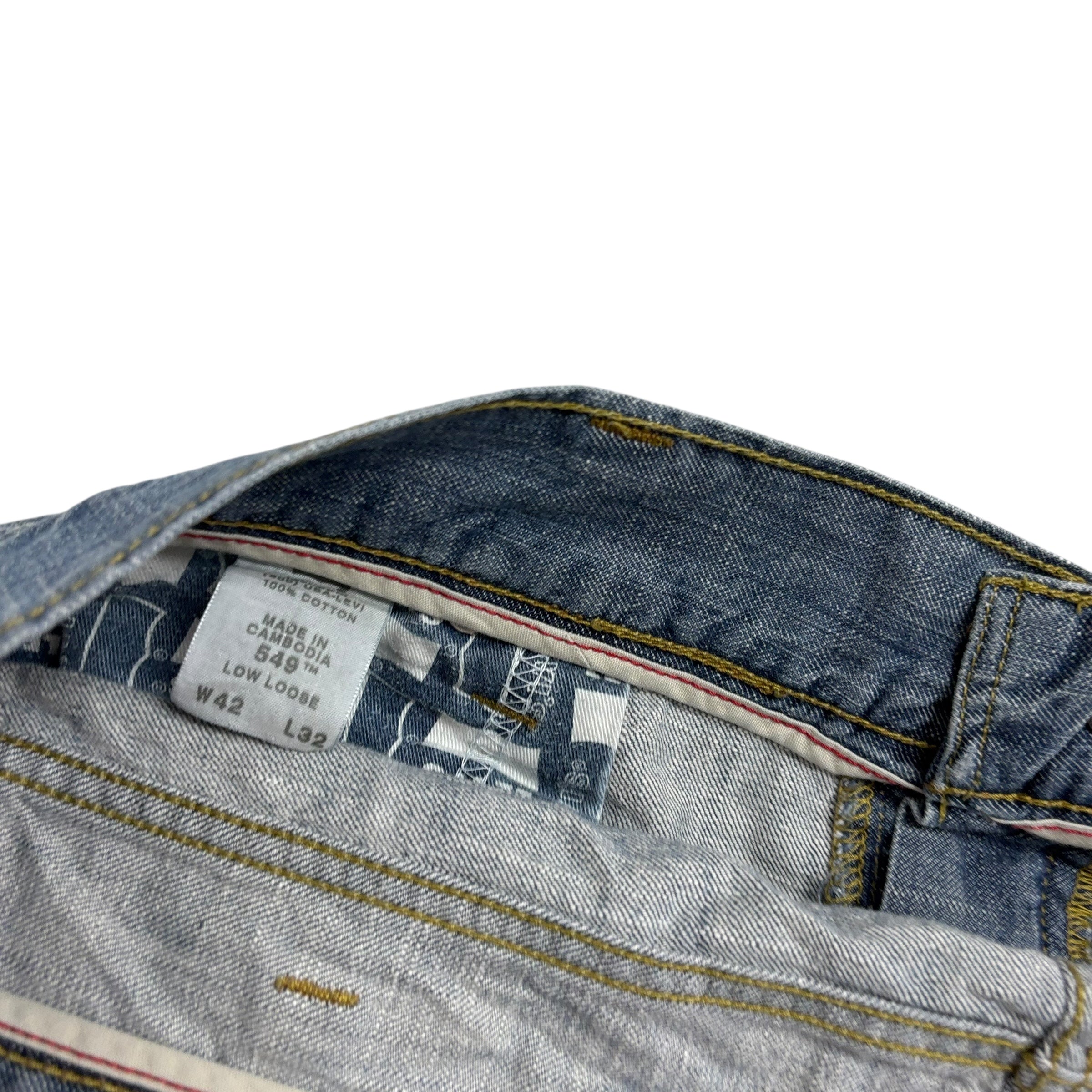 Levis 549 Jeans W42 L32 Mens Silver Blue Baggy Relaxed Straight Vintage Denim