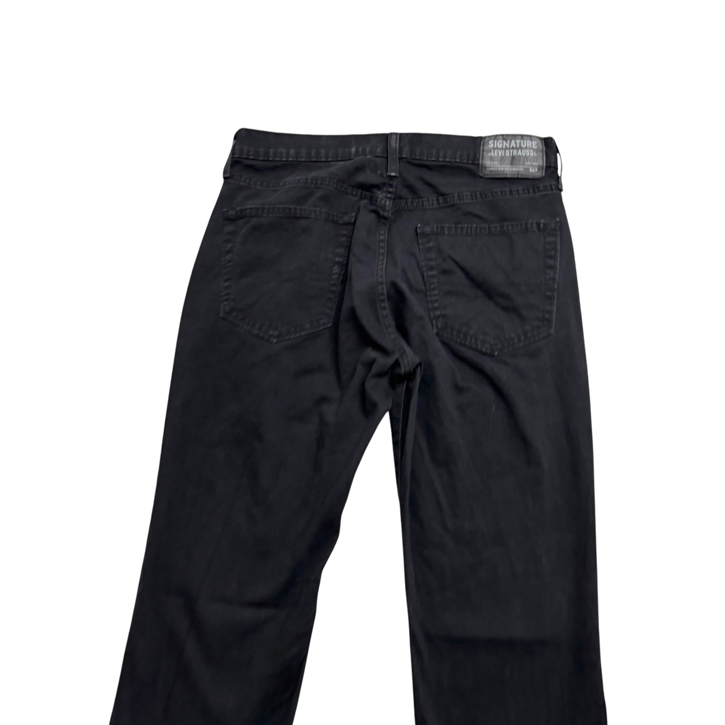 Levis Signature Trousers W31 L29 Mens Black Athletic Fit Stretch Pants (E)