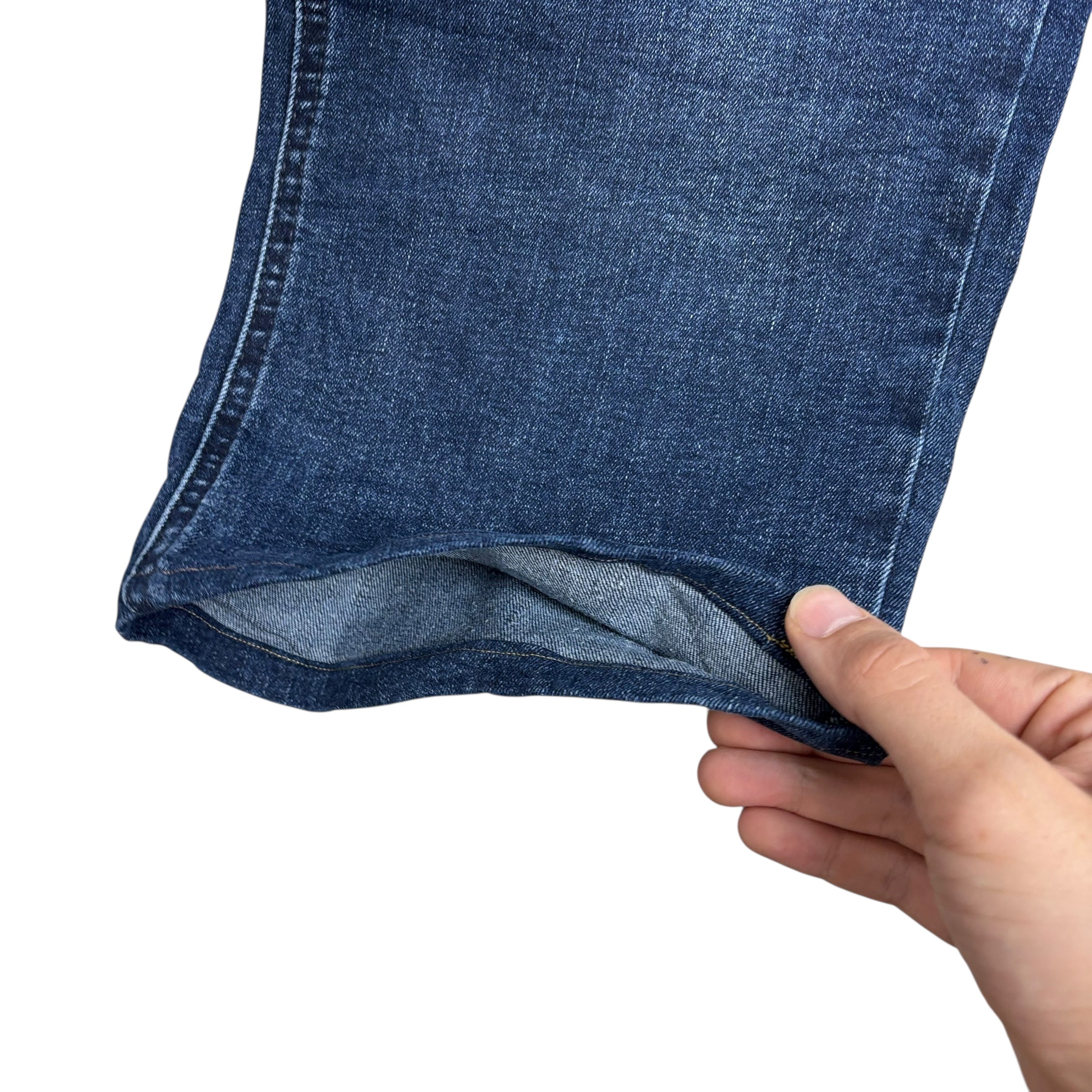 Levis 541 Jeans W38 L25 Mens Navy Blue Athletic Tapered Fit Stretch Denim (E)