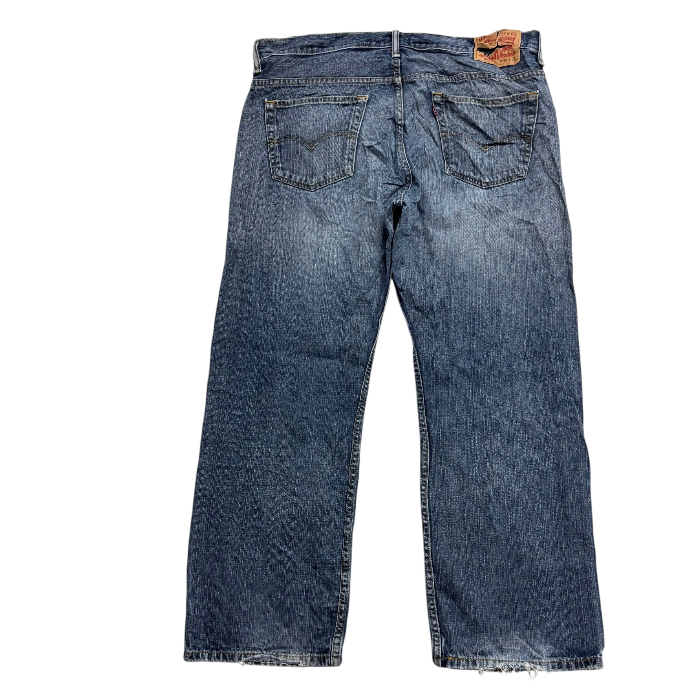 Levis 569 Jeans W36 L30 Mens Mid Blue Baggy Relaxed Straight Fit Denim