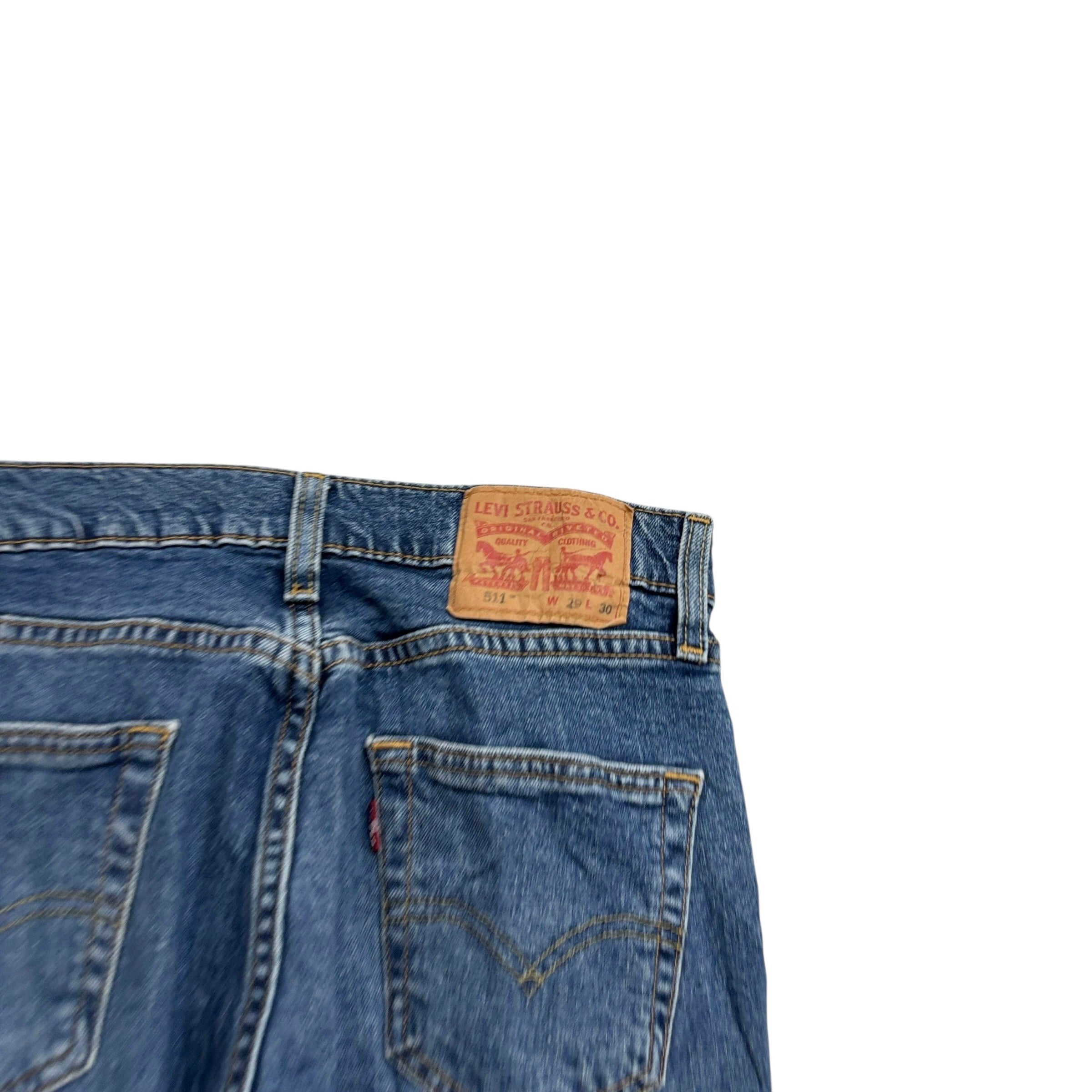 Levis 511 Jeans W29 L30 Mens Mid Blue Slim Fit Stretch Denim