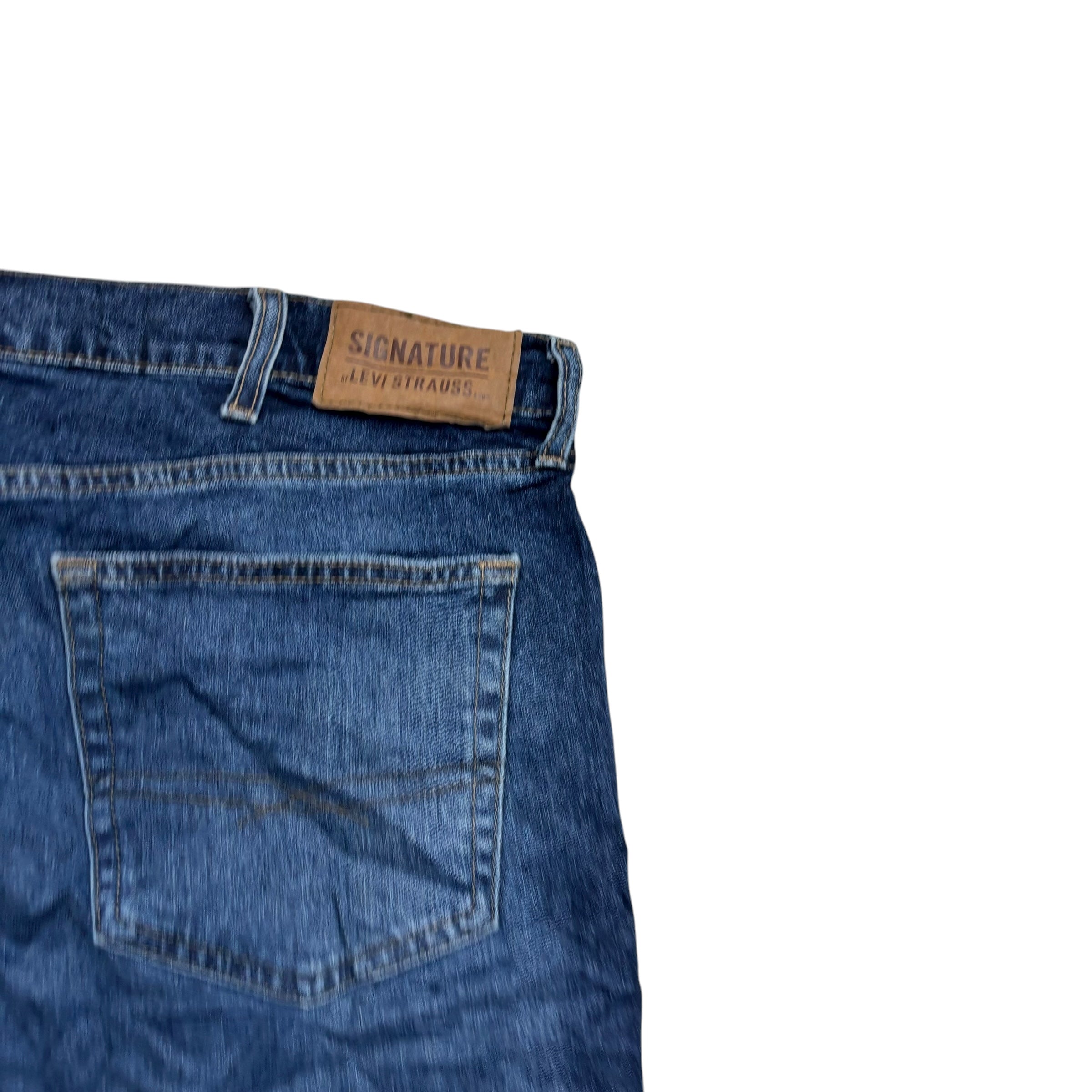 Levis Signature Jeans W40 L30 Mens Dark Blue Baggy Relaxed Fit Stretch (F)