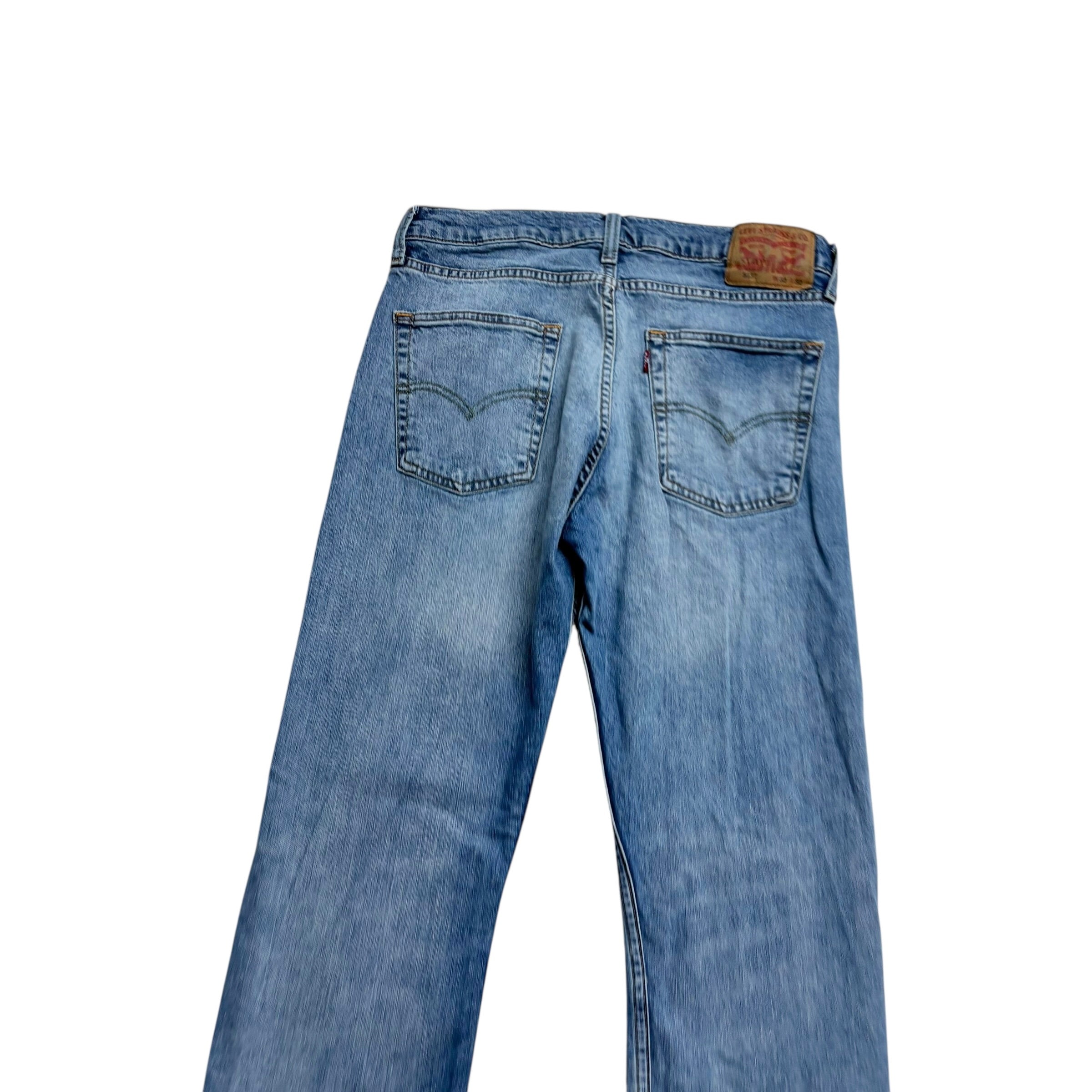 Levis 513 Jeans W32 L31 Mens Light Blue Slim Straight Fit Stretch Denim (E)