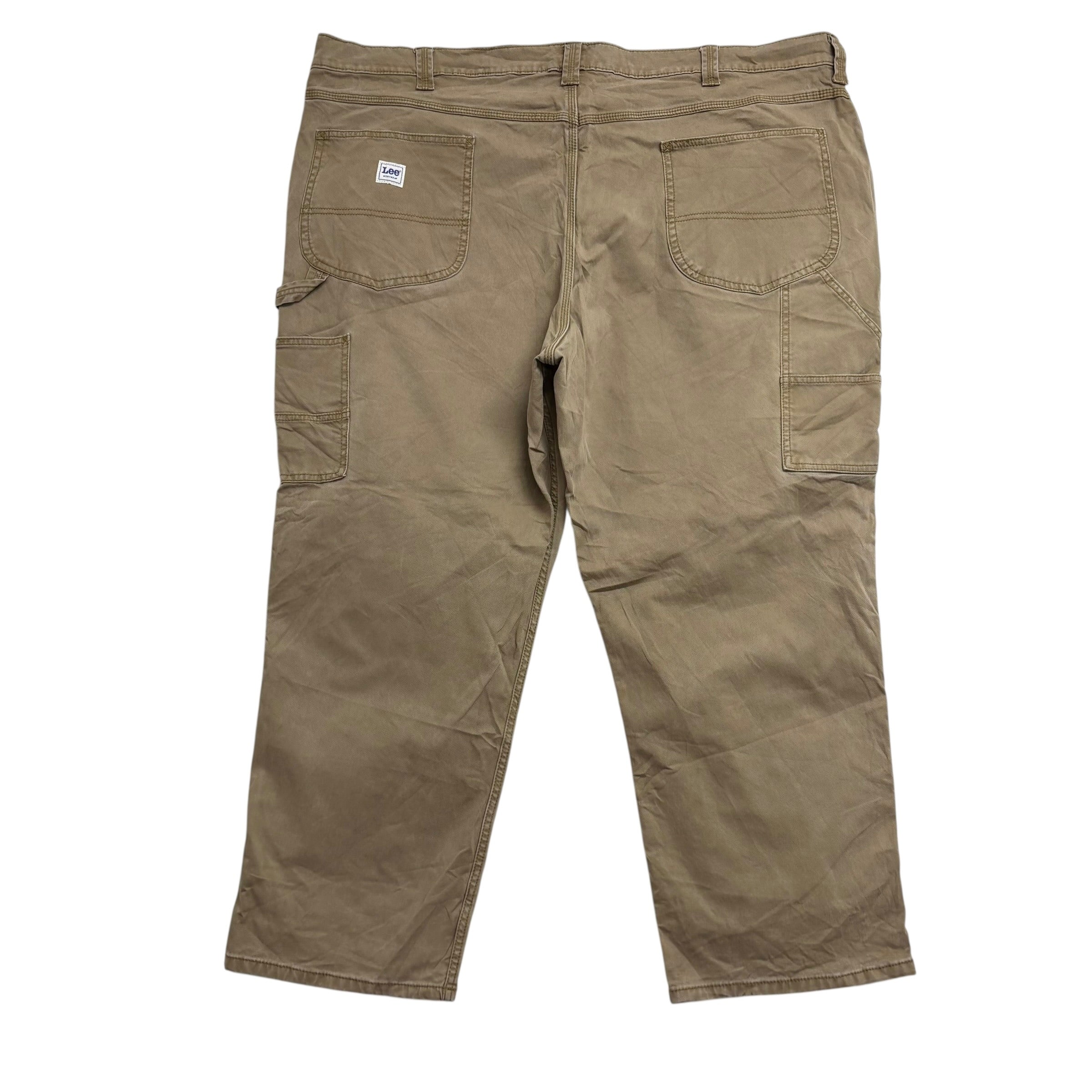 Lee Carpenter Trousers W50 L30 Mens Tan Relaxed Straight Fit Stretch Pants