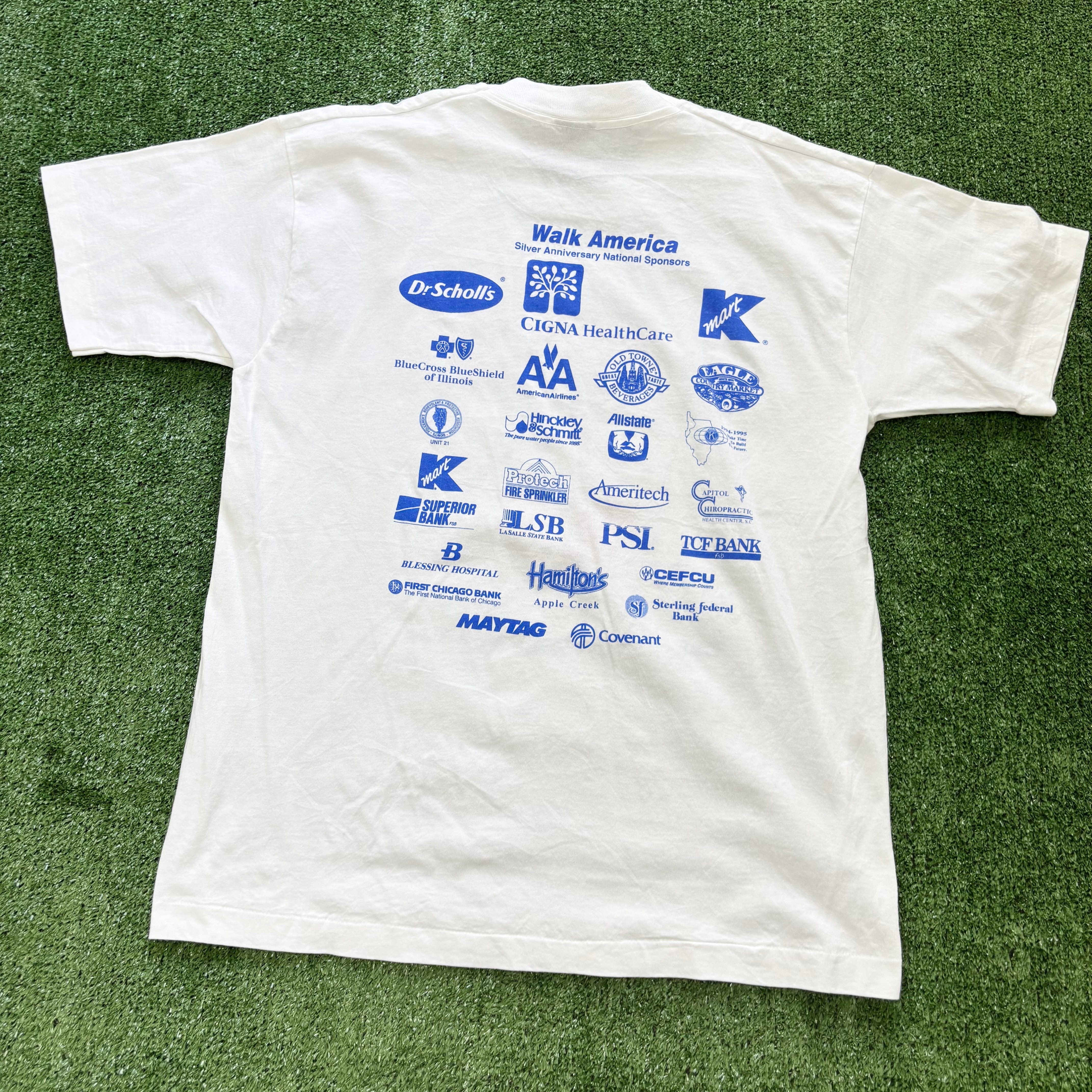 Vintage T Shirt Mens Medium White Single Stitch Graphic Print 90s USA