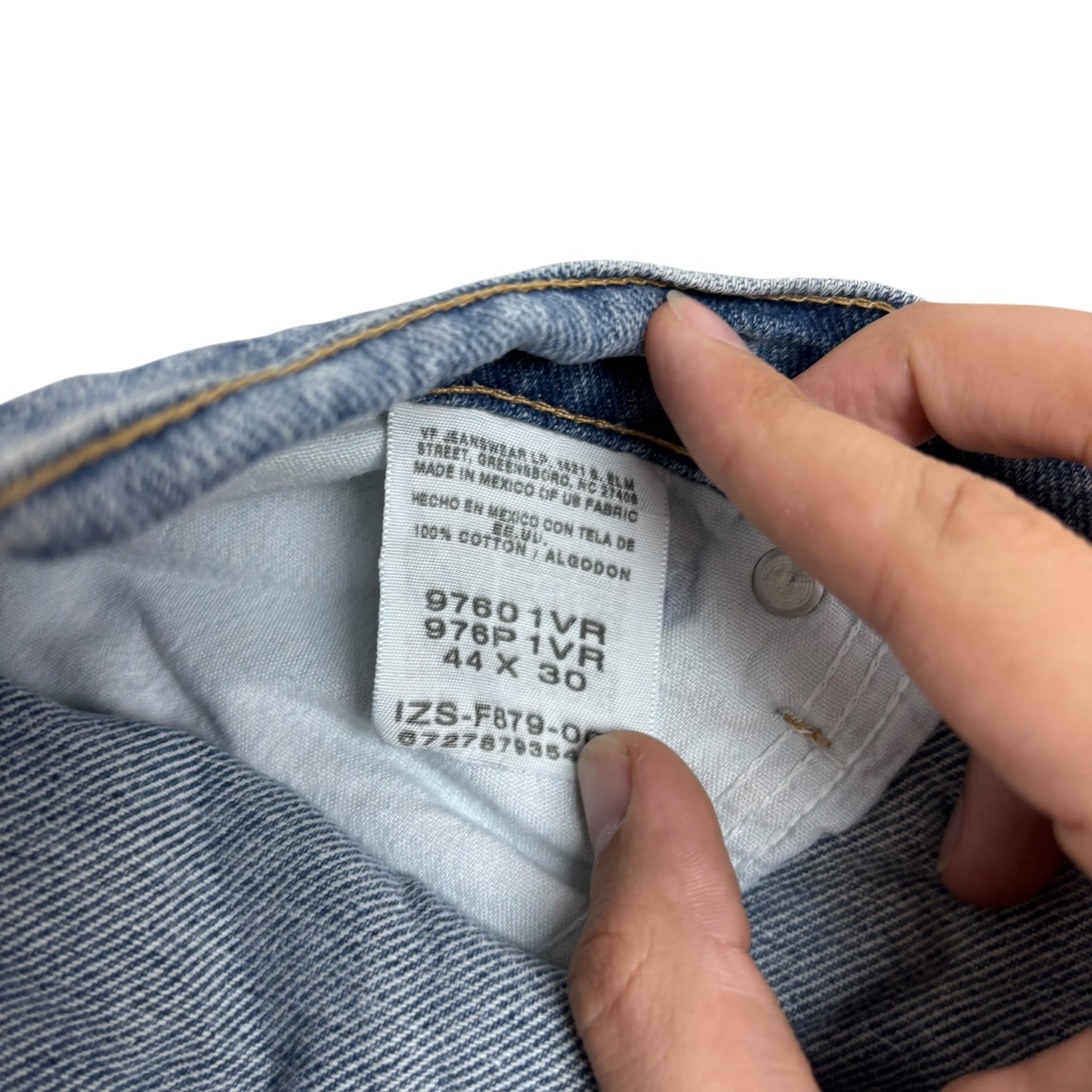 Wrangler Jeans W44 L30 Mens Light Blue Relaxed Straight Fit Vintage Denim (E)