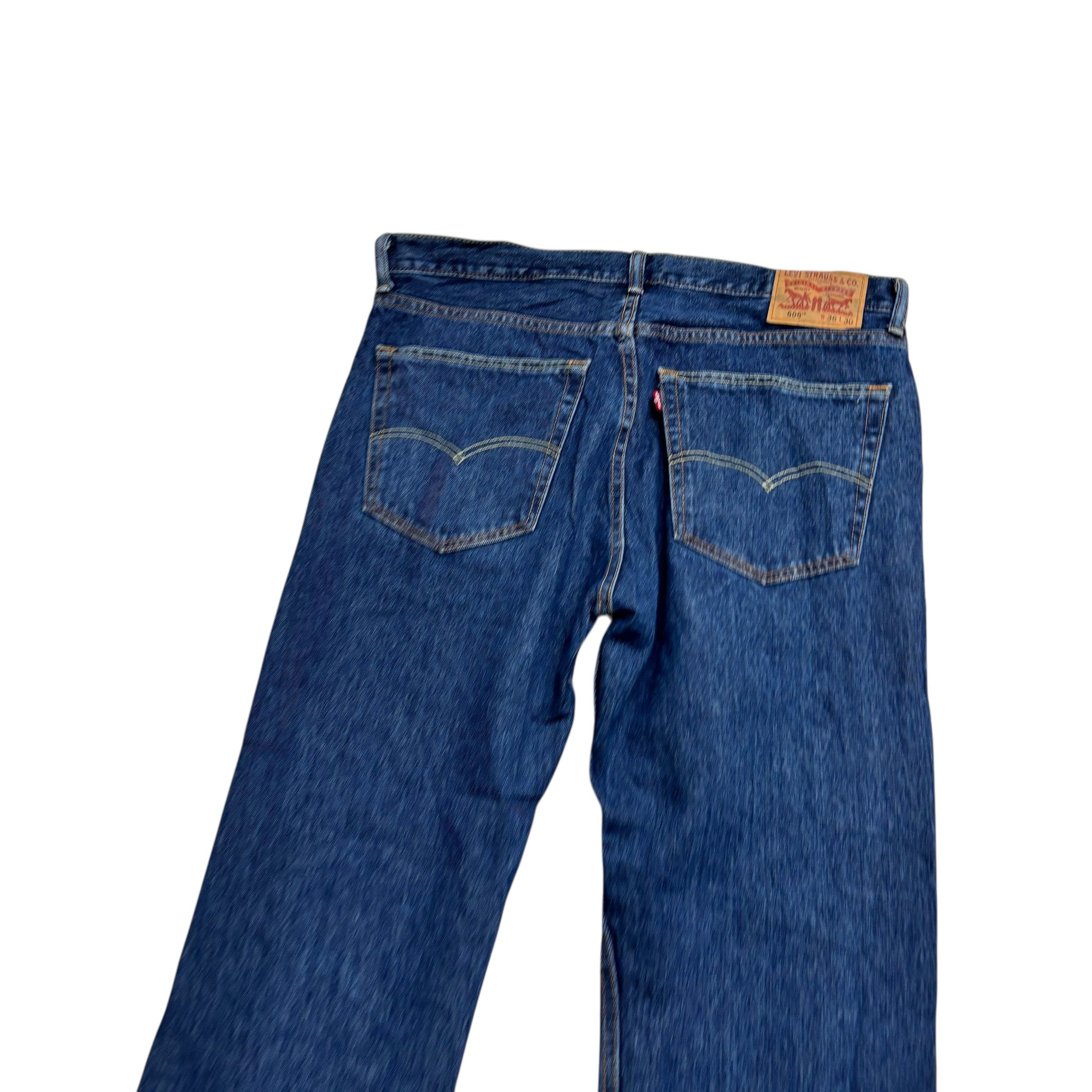 Levis 505 Jeans W38 L30 Mens Mid Blue Regular Straight Fit Denim (E)