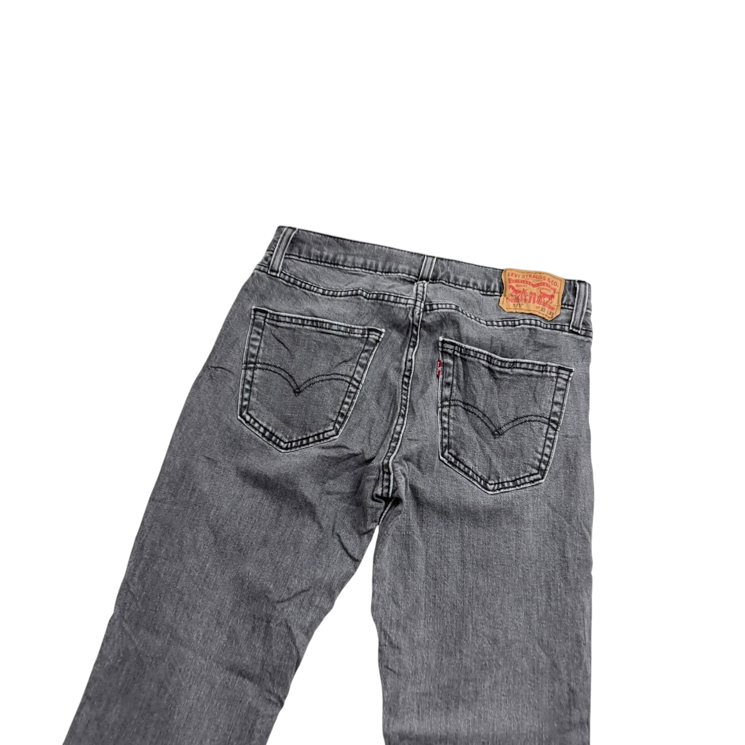 Levis 511 Jeans W31 L30 Mens Grey Slim Fit Stretch Denim (E)
