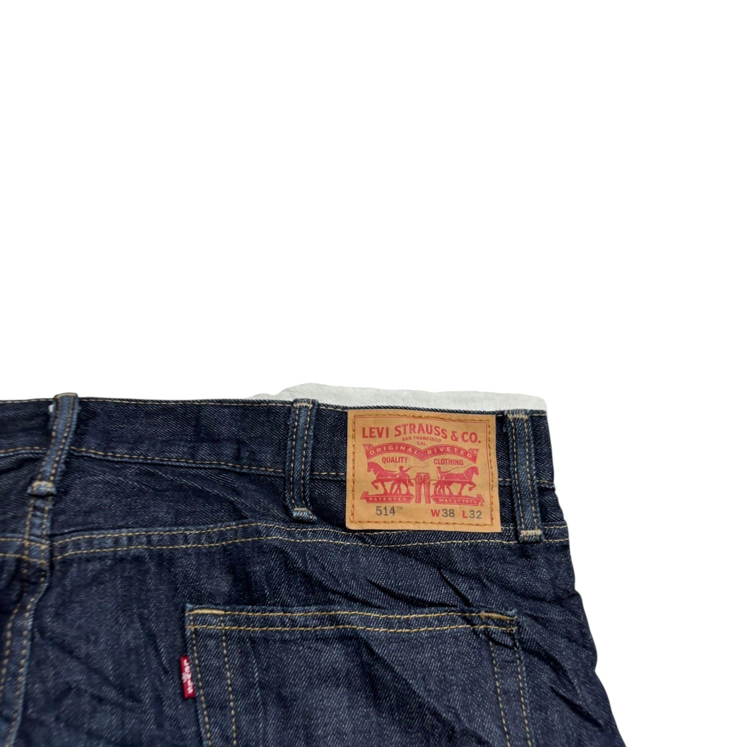 Levis 514 Jeans W40 L32 Mens Dark Blue Regular Straight Fit Denim (E)