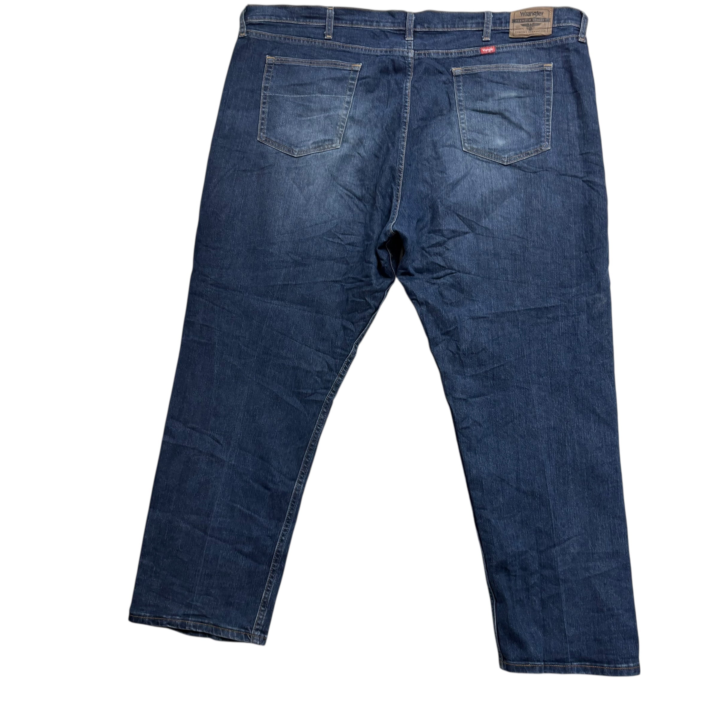 Wrangler Jeans W48 L31 Mens Dark Blue Relaxed Tapered Fit Stretch Denim (E)
