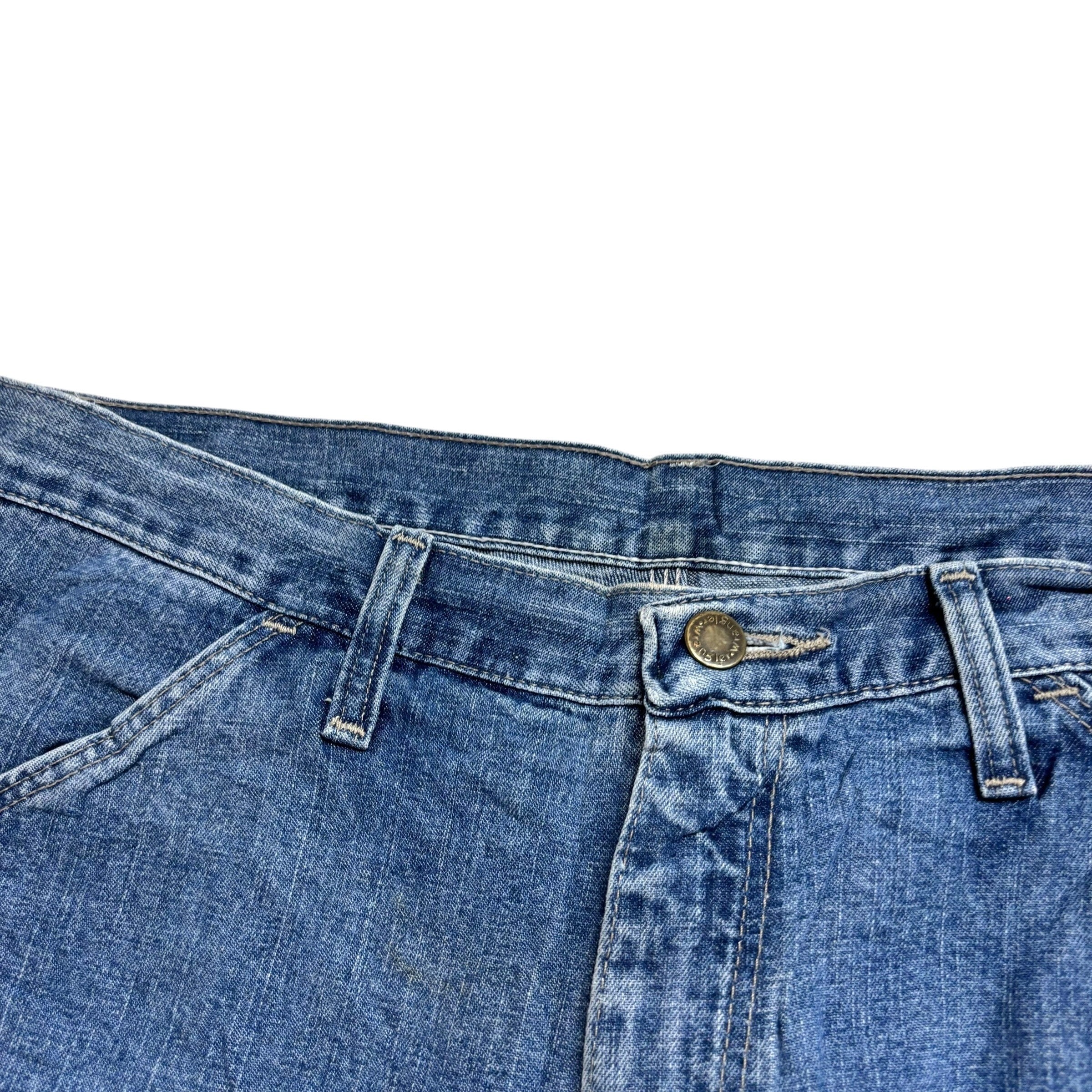 Wrangler Baggy Jorts W32 Mens Mid Blue Denim Shorts Relaxed Fit Carpenter