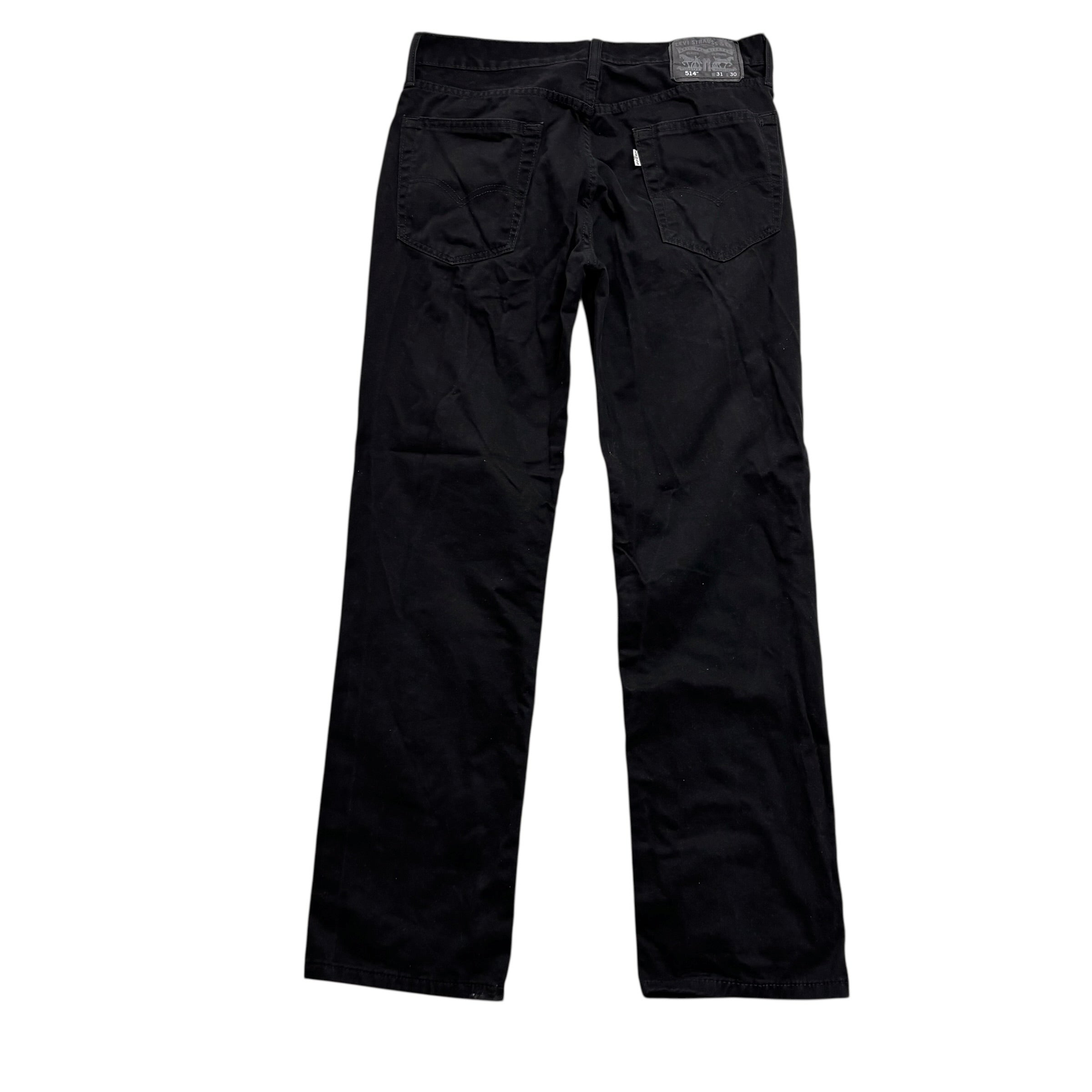 Levis 514 Trousers W31 L30 Mens Black Regular Straight Fit Cotton Pants (E)