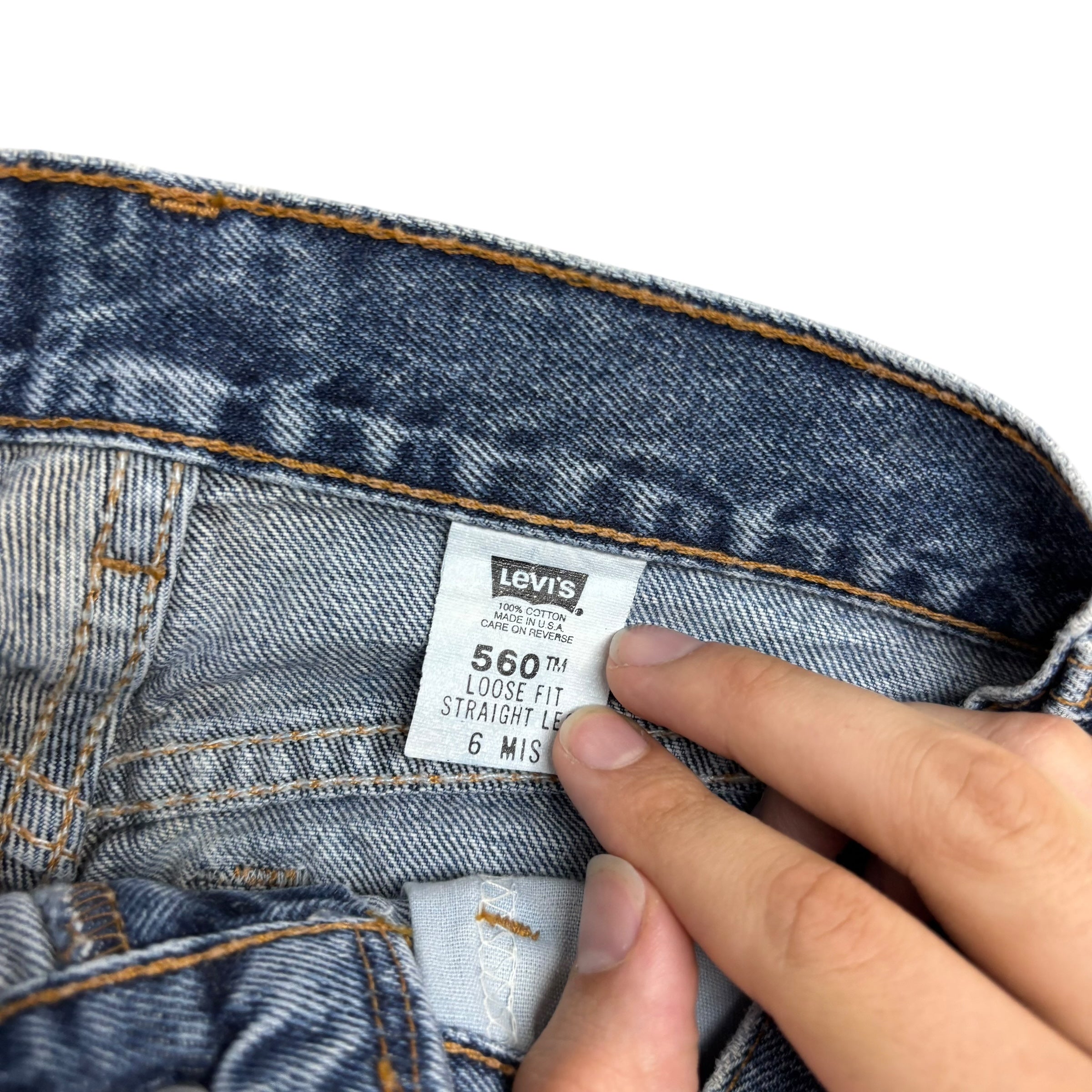 Levis 560 Jeans W28 L29 Womens Mid Blue Relaxed Tapered USA Made Vintage