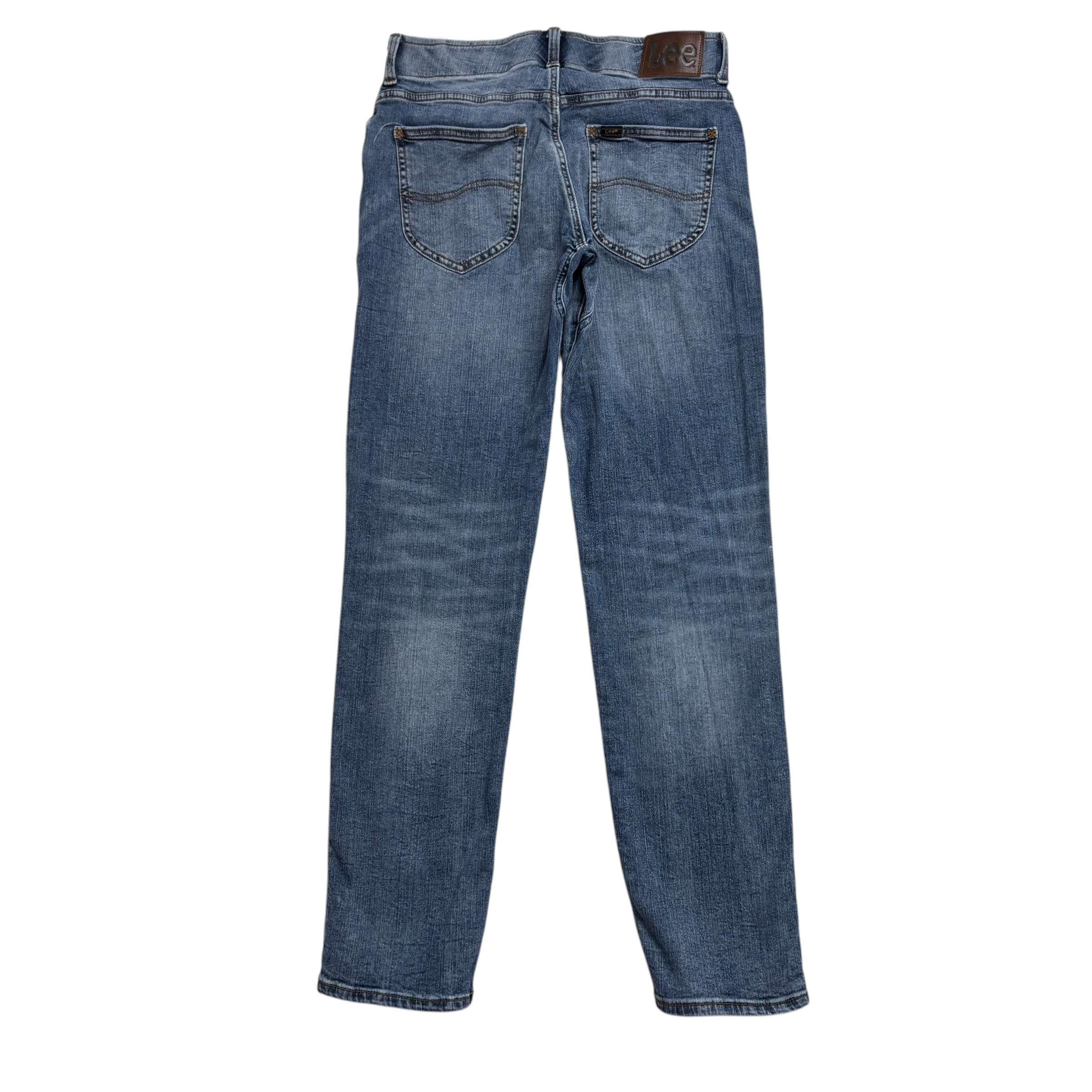 Lee Jeans W30 L32 Mens Mid Blue Regular Tapered Fit Stretch Denim (E)