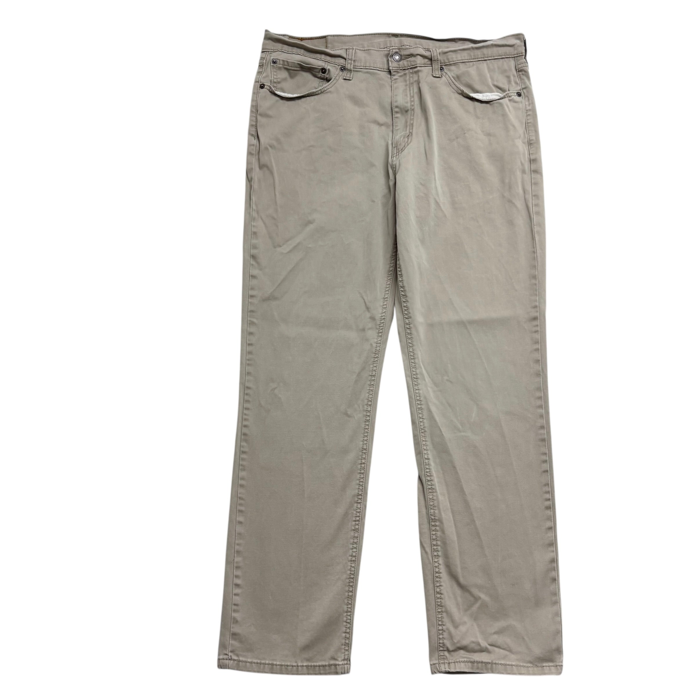 Levis 541 Trousers W36 L32 Mens Beige Athletic Tapered Fit Stretch Pants (E)