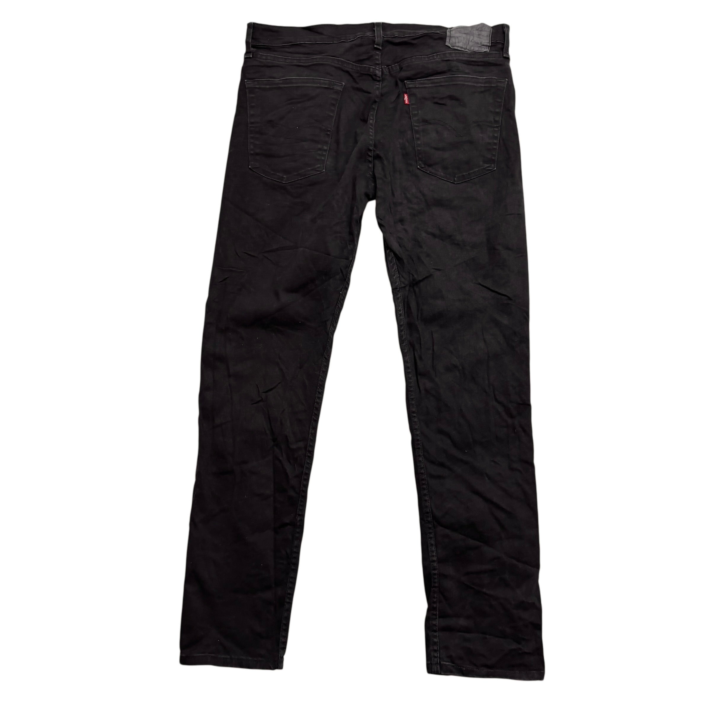 Levis 502 Jeans W36 L34 Mens Black Regular Tapered Fit Stretch Denim (E)