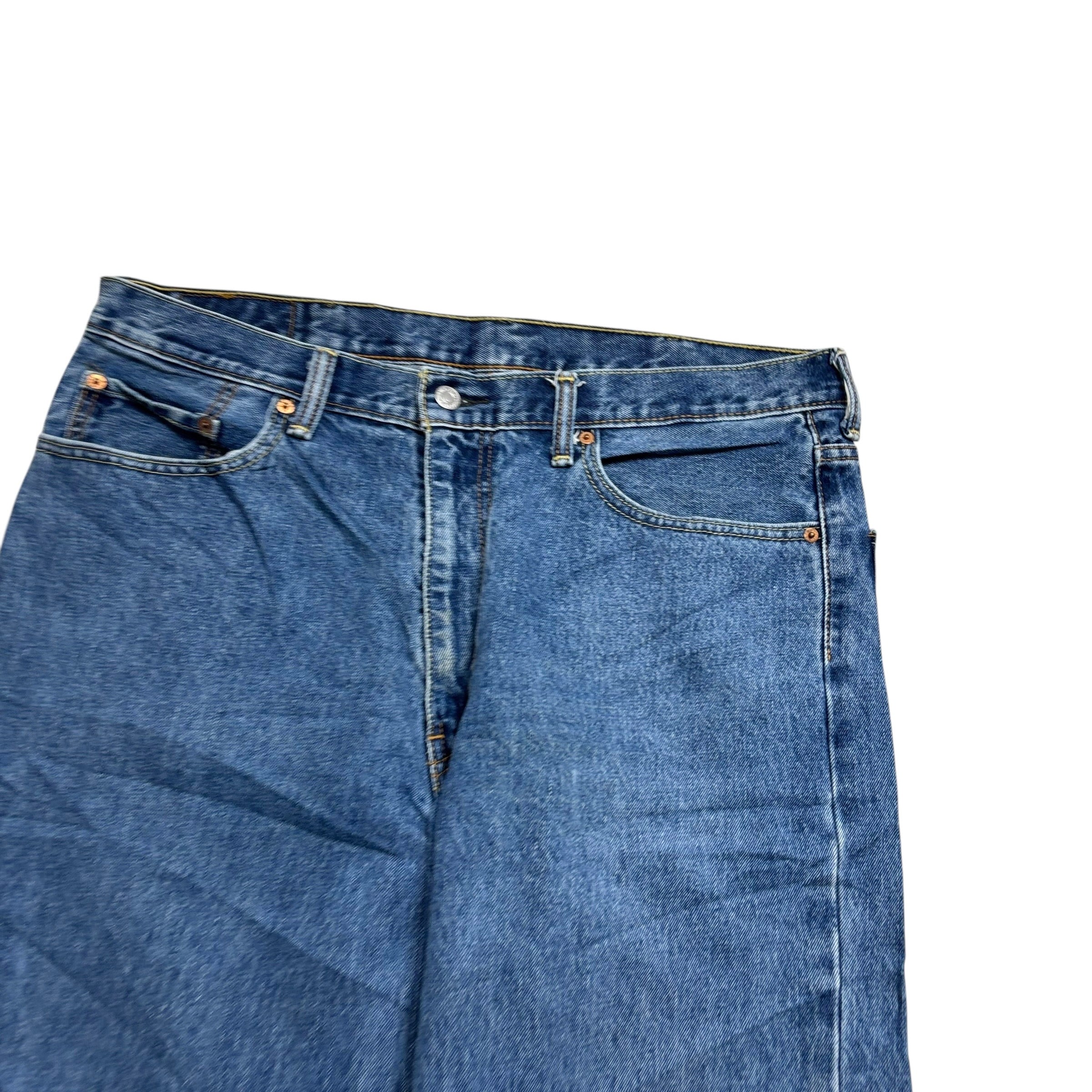 Levis 550 Jeans W38 L32 Mens Mid Blue Baggy Relaxed Straight Fit Denim (E)