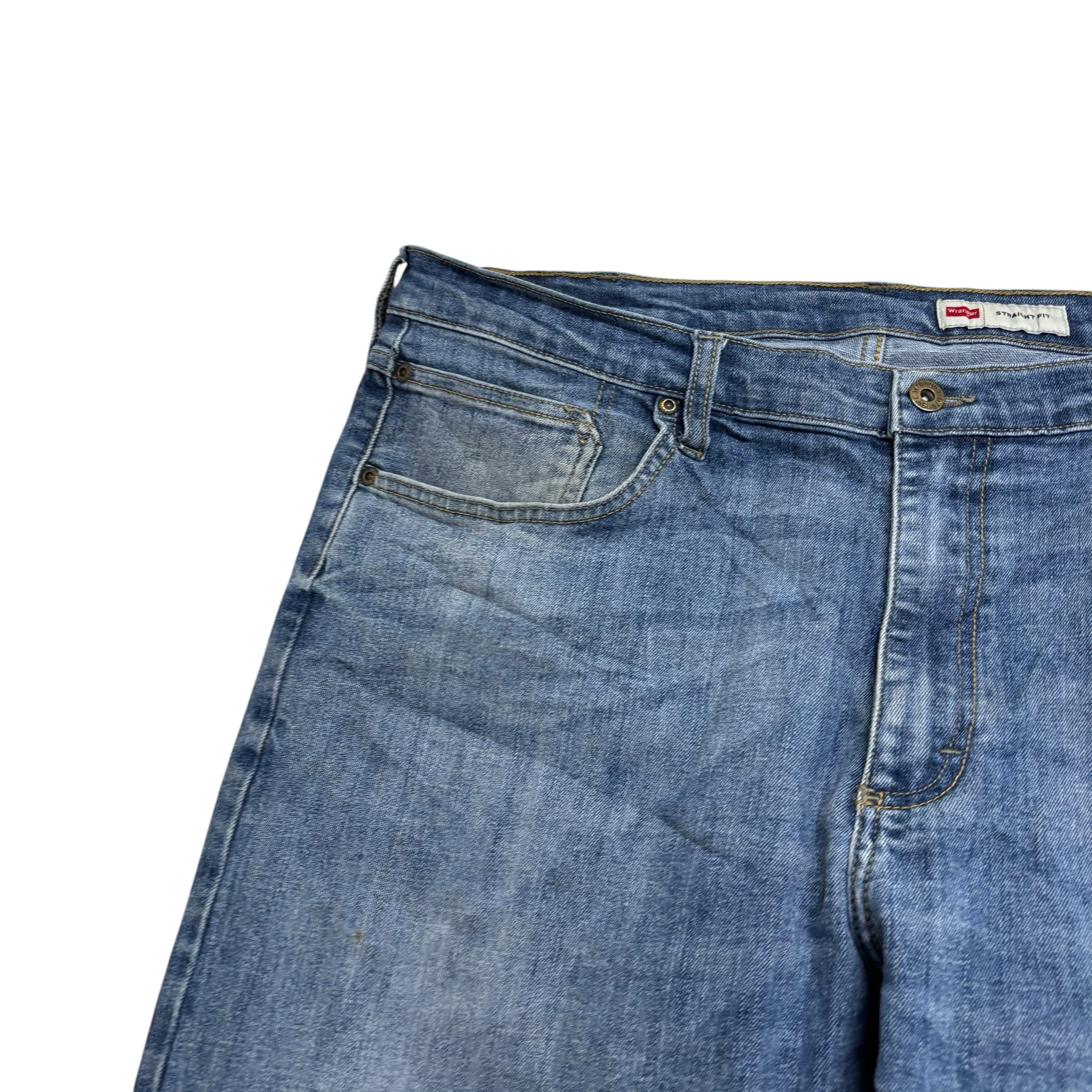 Wrangler Jeans W40 L32 Mens Mid Blue Regular Straight Fit Denim (F)