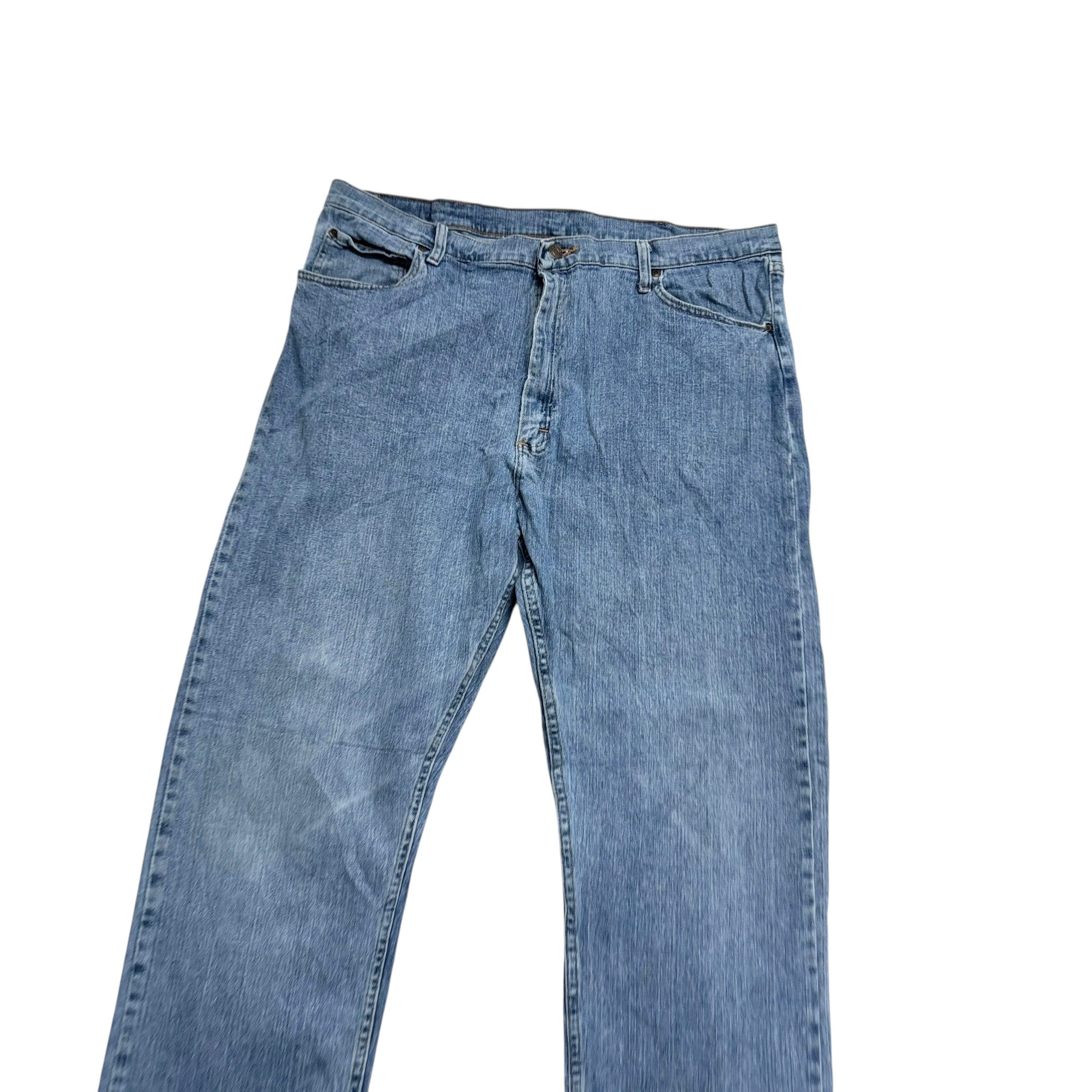 Wrangler Jeans W40 L34 Mens Light Blue Relaxed Straight Fit Stretch Denim (E)