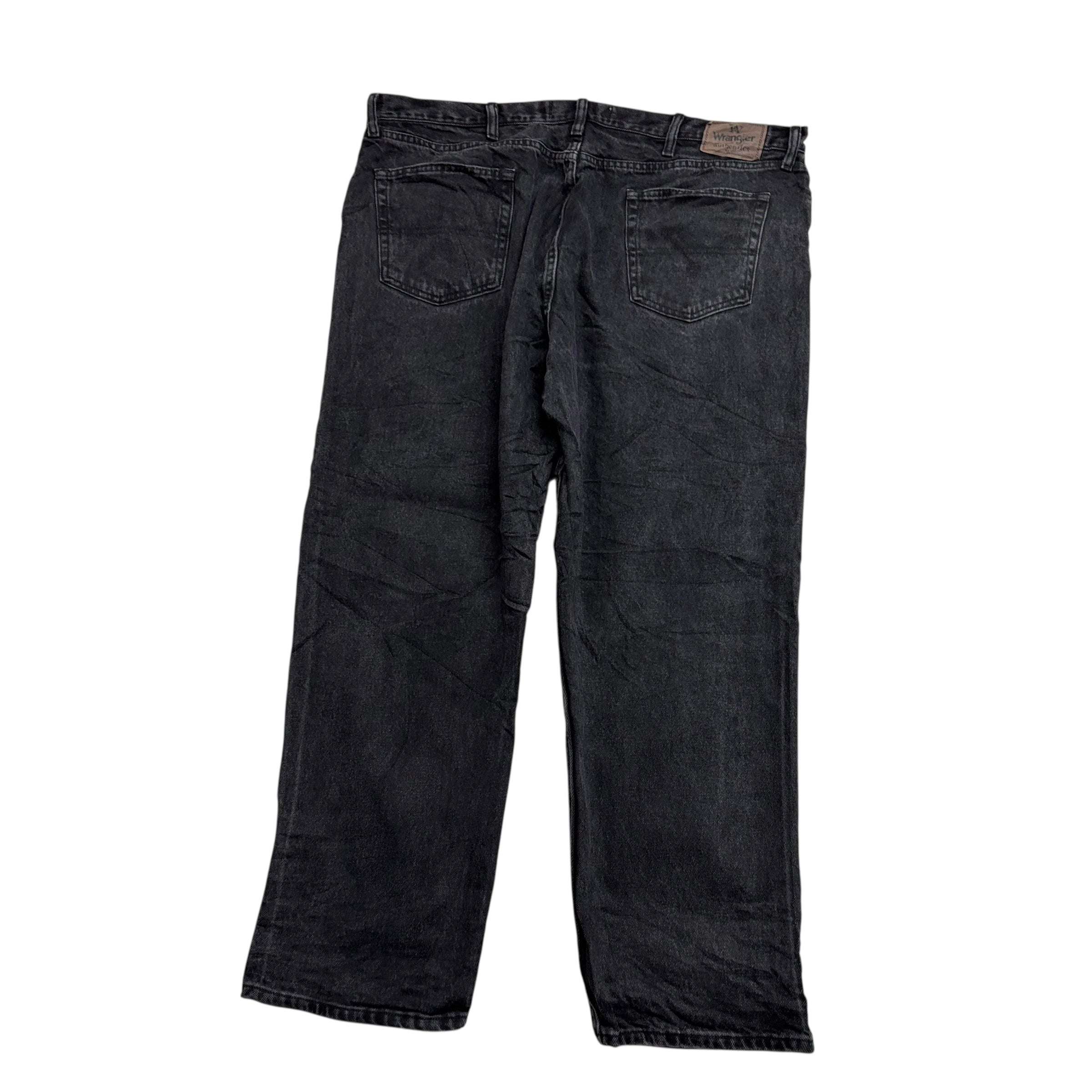 Wrangler Jeans W44 L30 Mens Black Relaxed Straight Fit Baggy Denim (E)