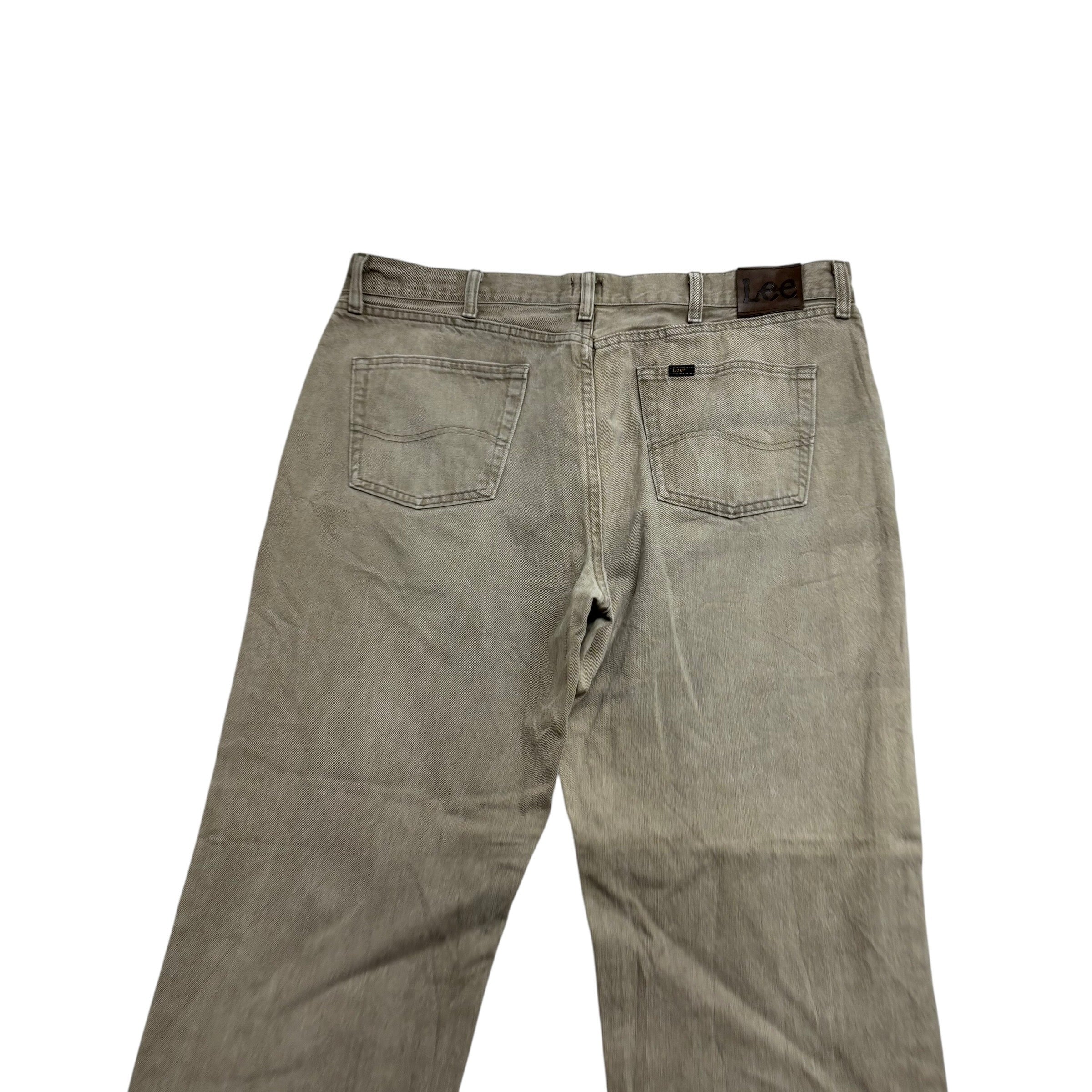 Lee Jeans W40 L32 Mens Green Relaxed Straight Fit Denim